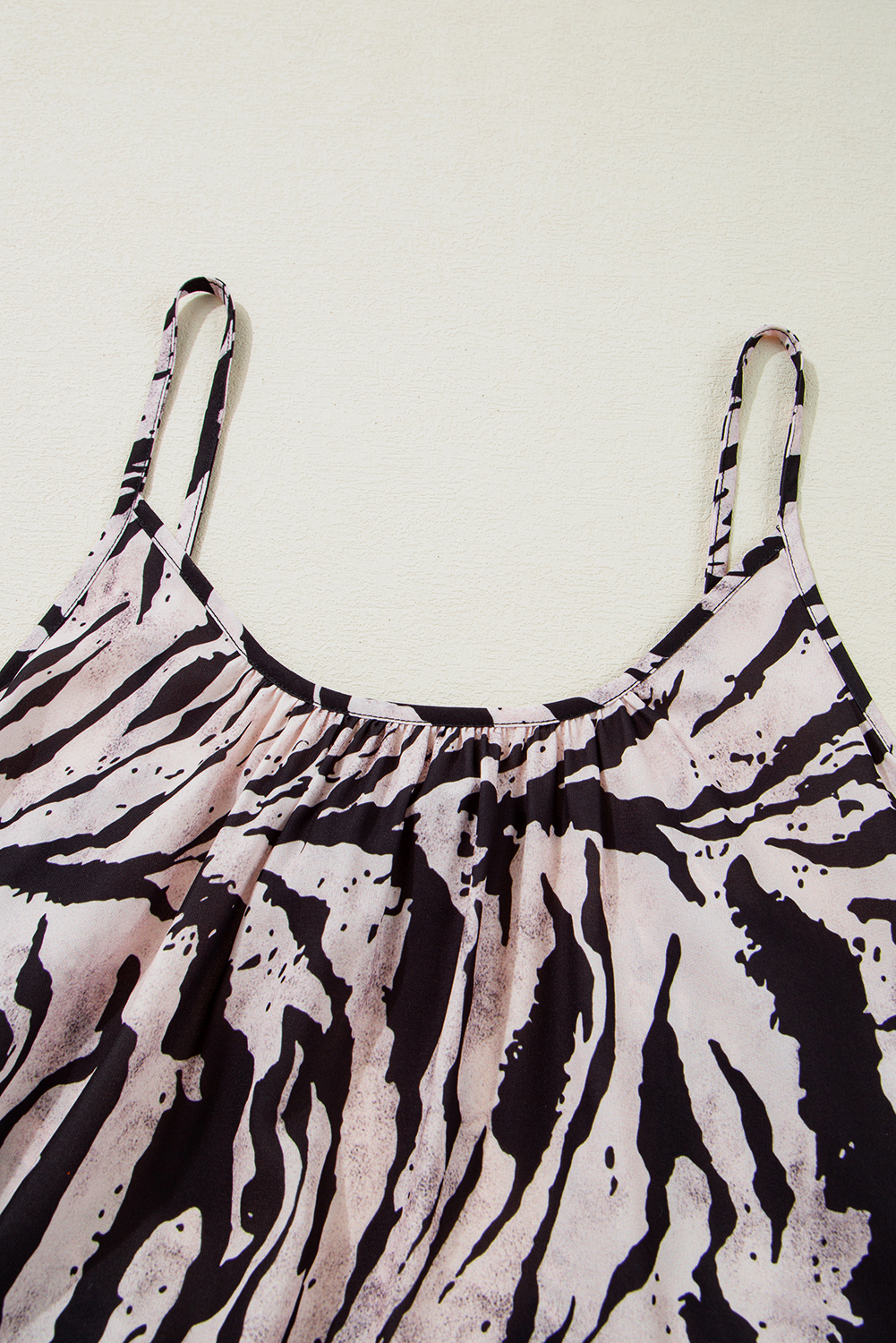 Black Abstract Print Open Back Boho Loose Maxi Sundress