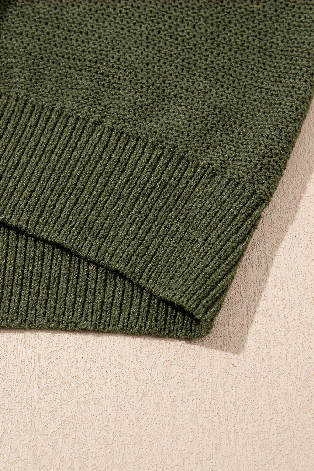 Vineyard Green Chunky Knit Raglan Sleeve Pullover Sweater