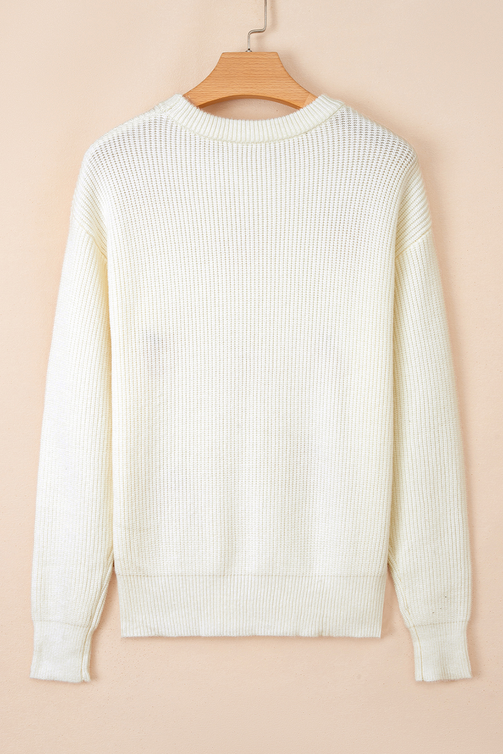 Light Pink Christmas Tree Print Open Front Drop Shoulder Midi Cardigan