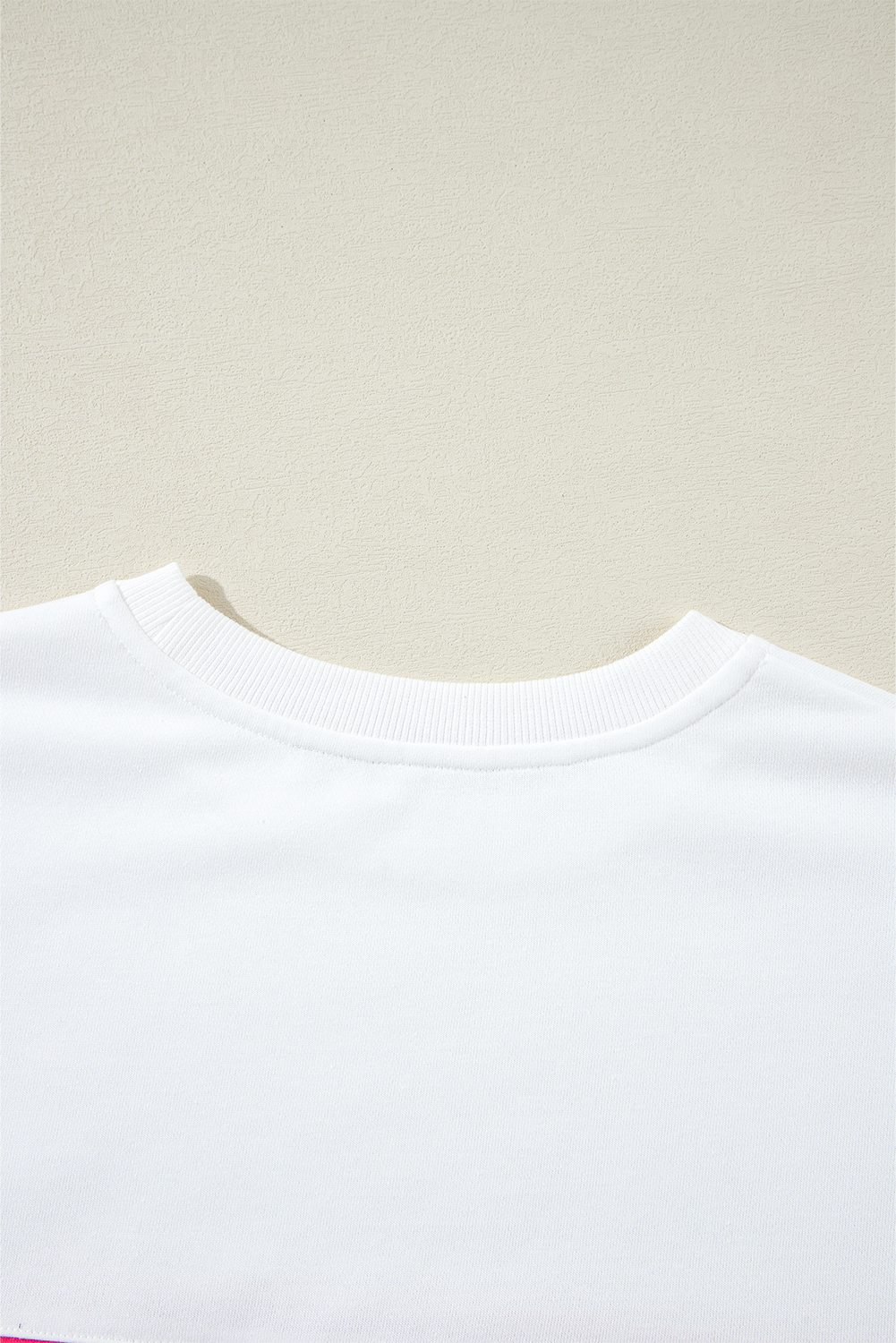 White Plus Size Colorful Striped Drop Shoulder Loose Sweatshirt