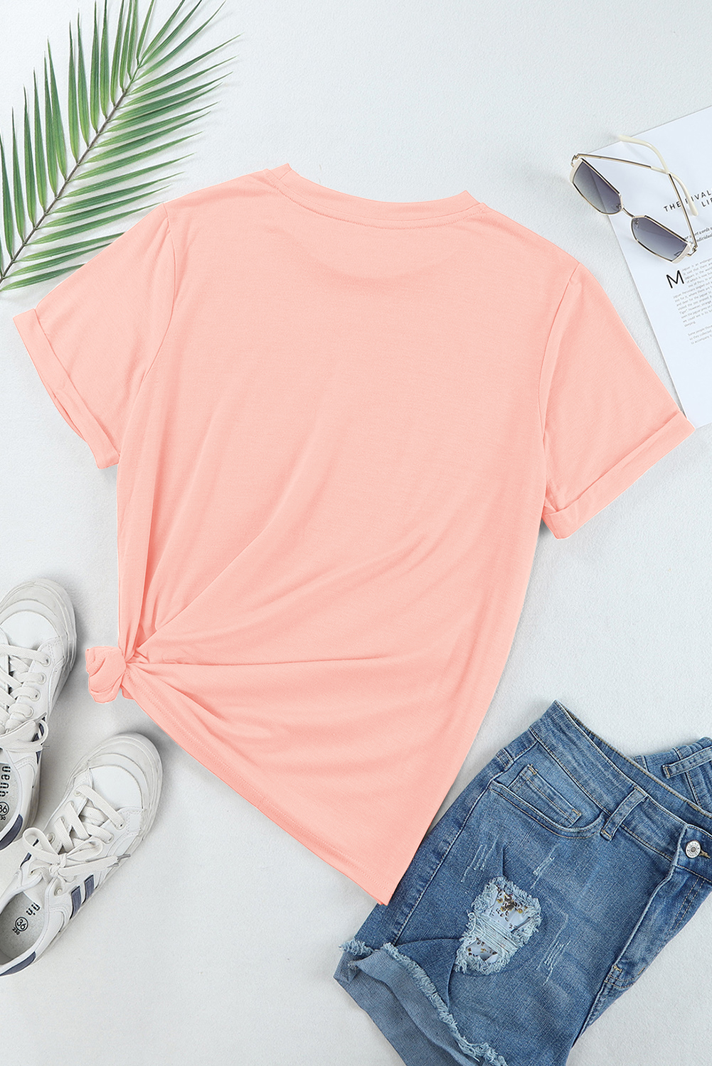 Pink Easter Eggs Bunny Ear Bow Boots Printed Tee
