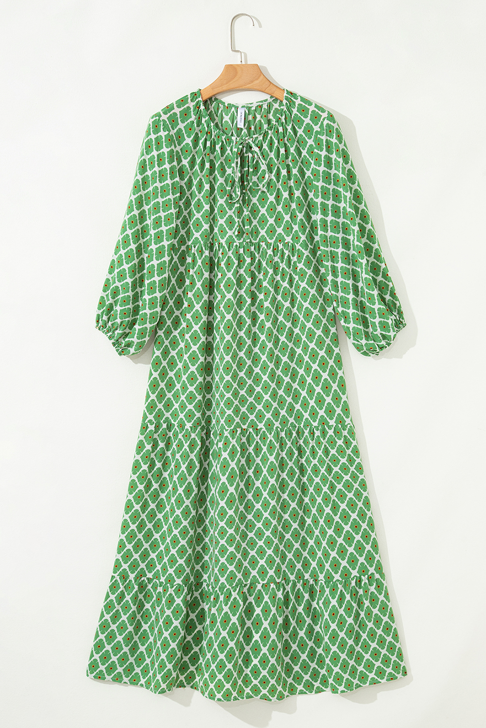 Sky Blue Boho Printed Half Sleeve Maxi Dress