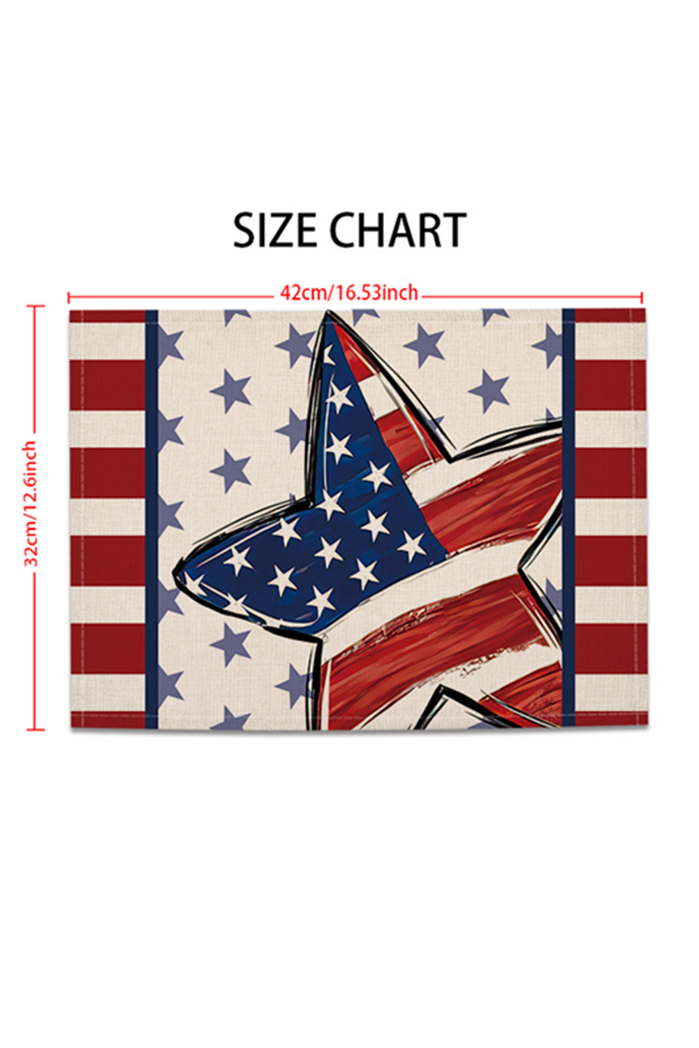 Dark Blue American Flag Inspired Big Star Stitched Placemat
