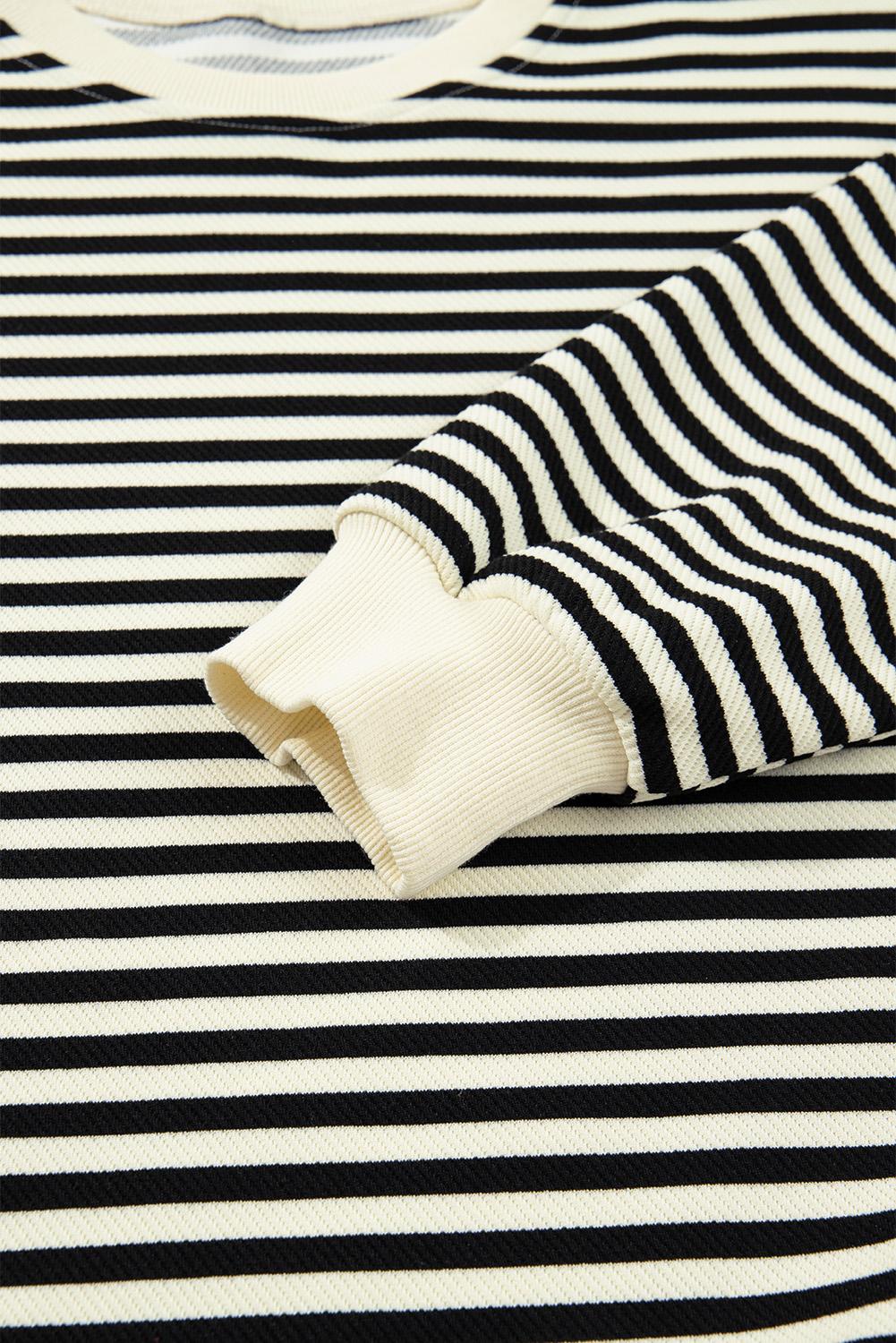 Black Stripe Textured Drop Shoulder Pullover Top Drawstring Mini Skort Two Piece Dress Set