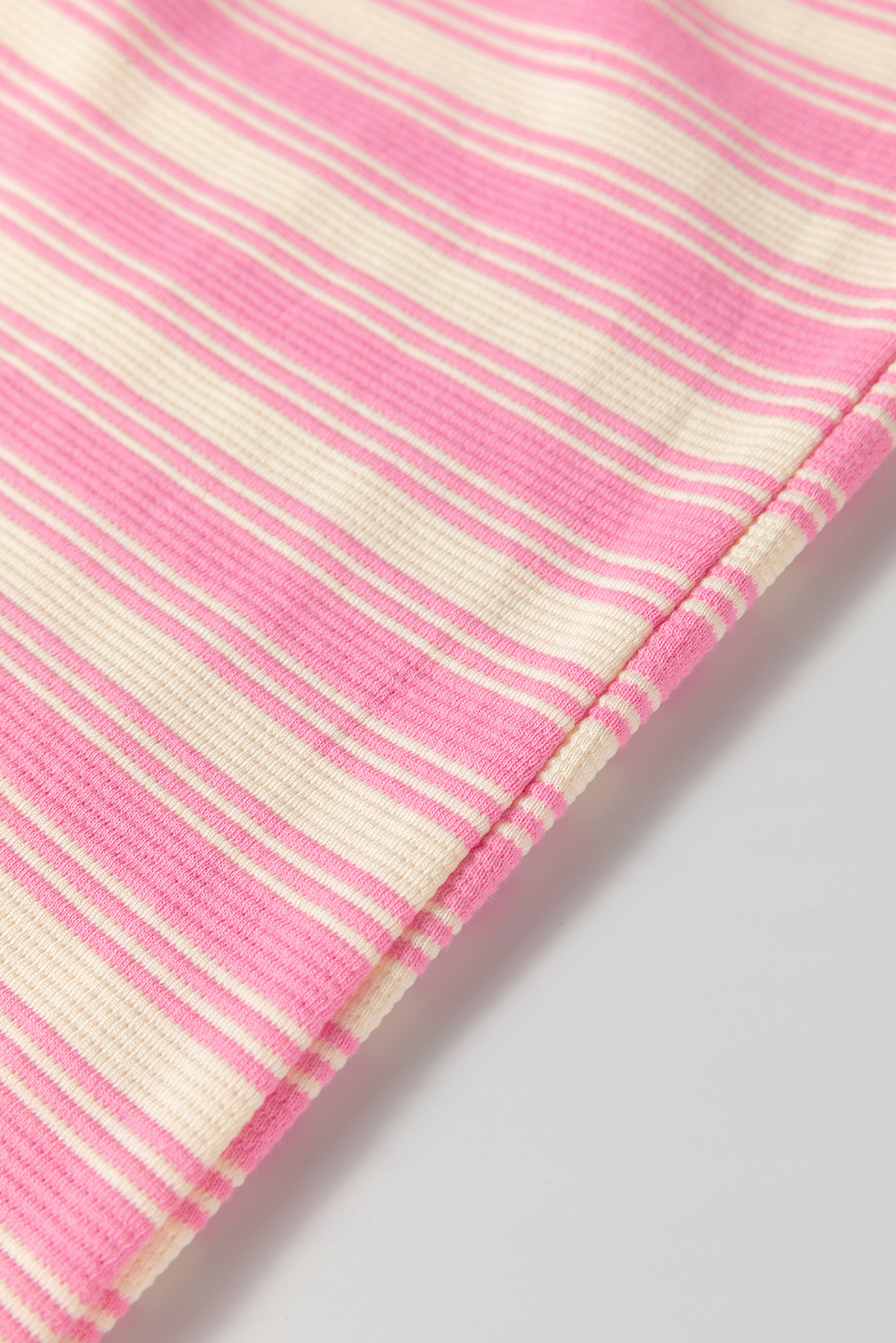 Pink Stripe Knotted Strap Patched Pocket Romper