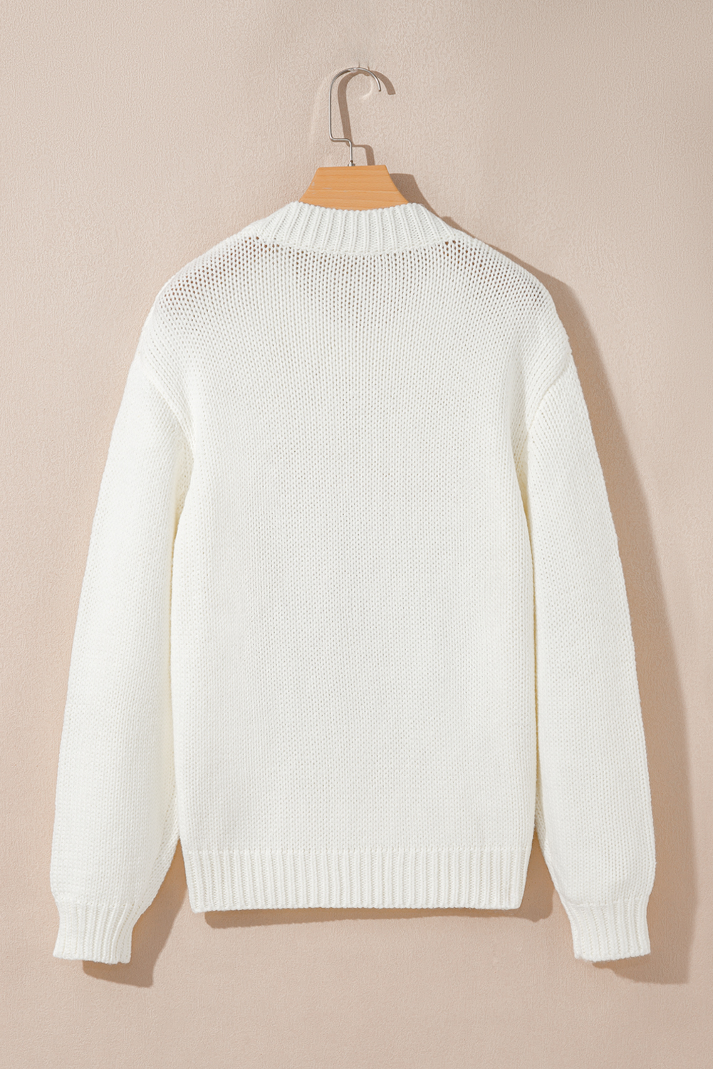 White Embroidered Bow Boots Graphic Drop Shoulder Sweater