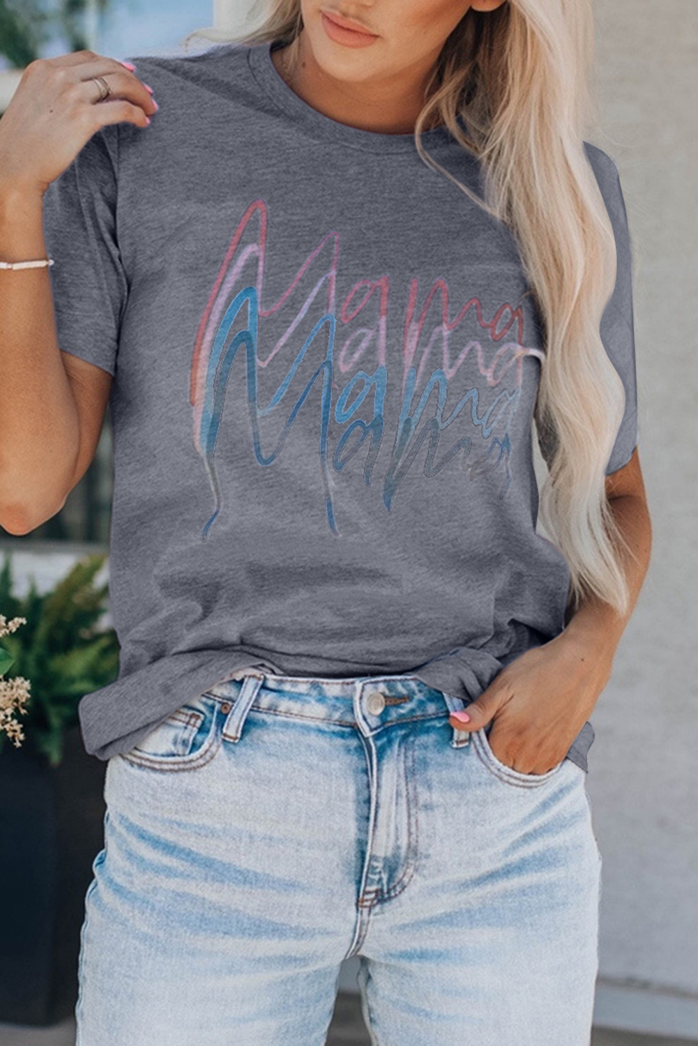 Gray Mama Quadruple Shadows Graphic Tee
