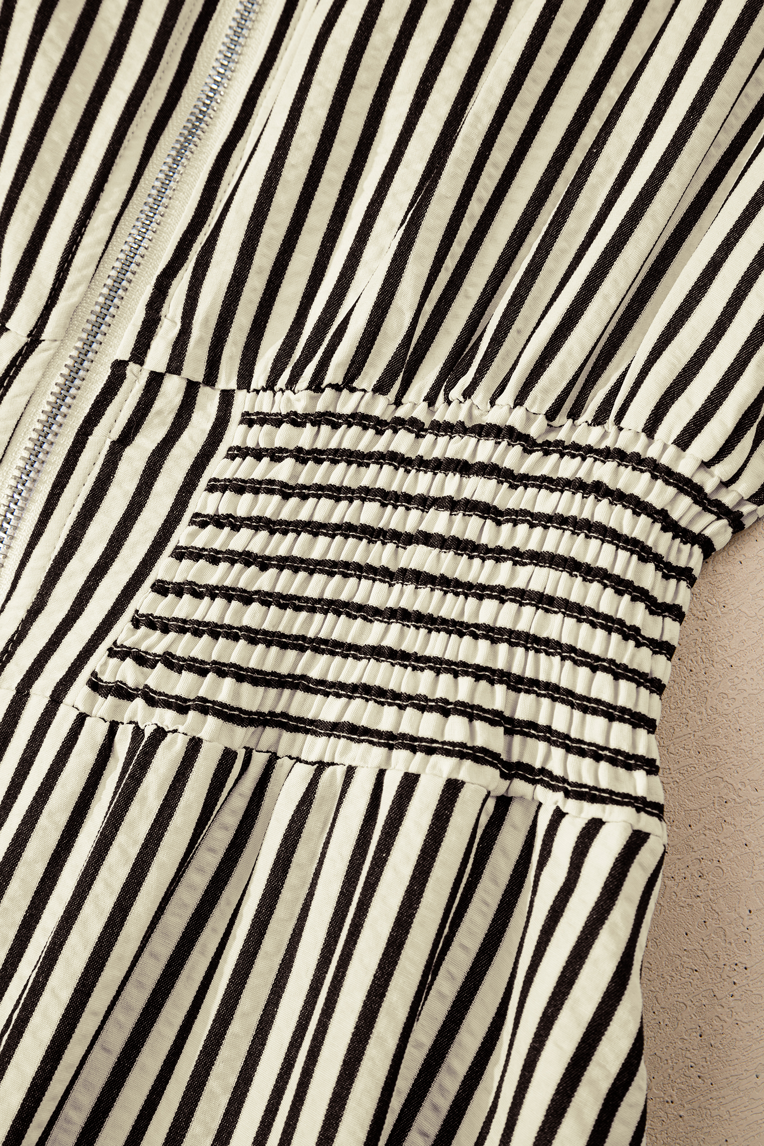 Coffee Plaid Print Full Zipper Cinched Waist Fit Flare Sleeveless Maxi Dress