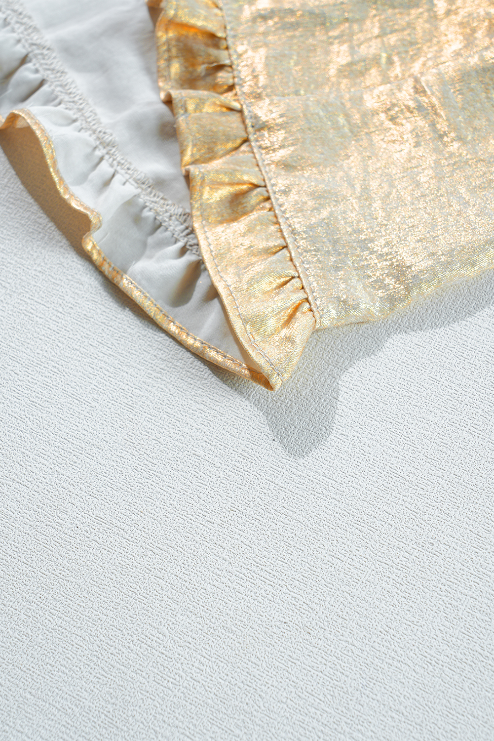 Pale Khaki Metallic Zip up Baseball Jacket