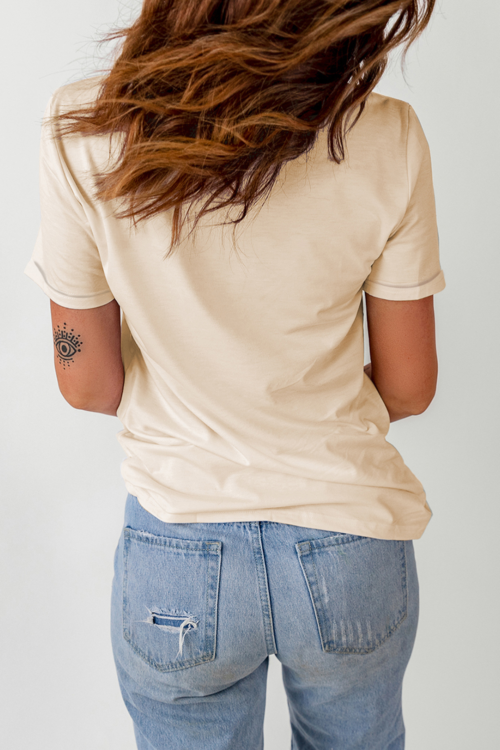 White Bull Skull American Flag Graphic Tee