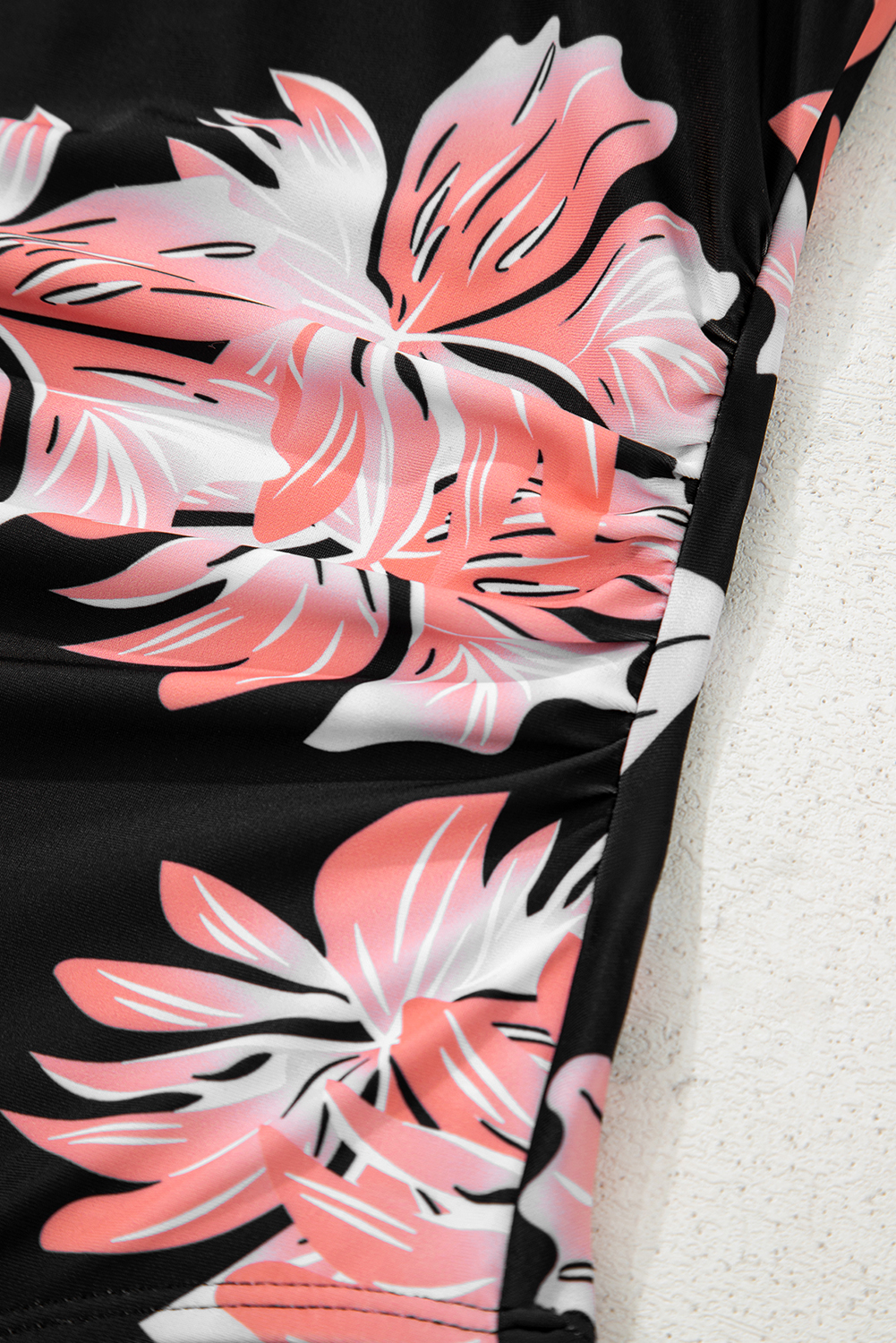 Black Square Neck Ruched Tommy Control One Piece Swimsuit