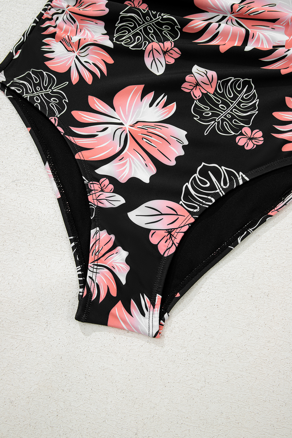 Black Square Neck Ruched Tommy Control One Piece Swimsuit