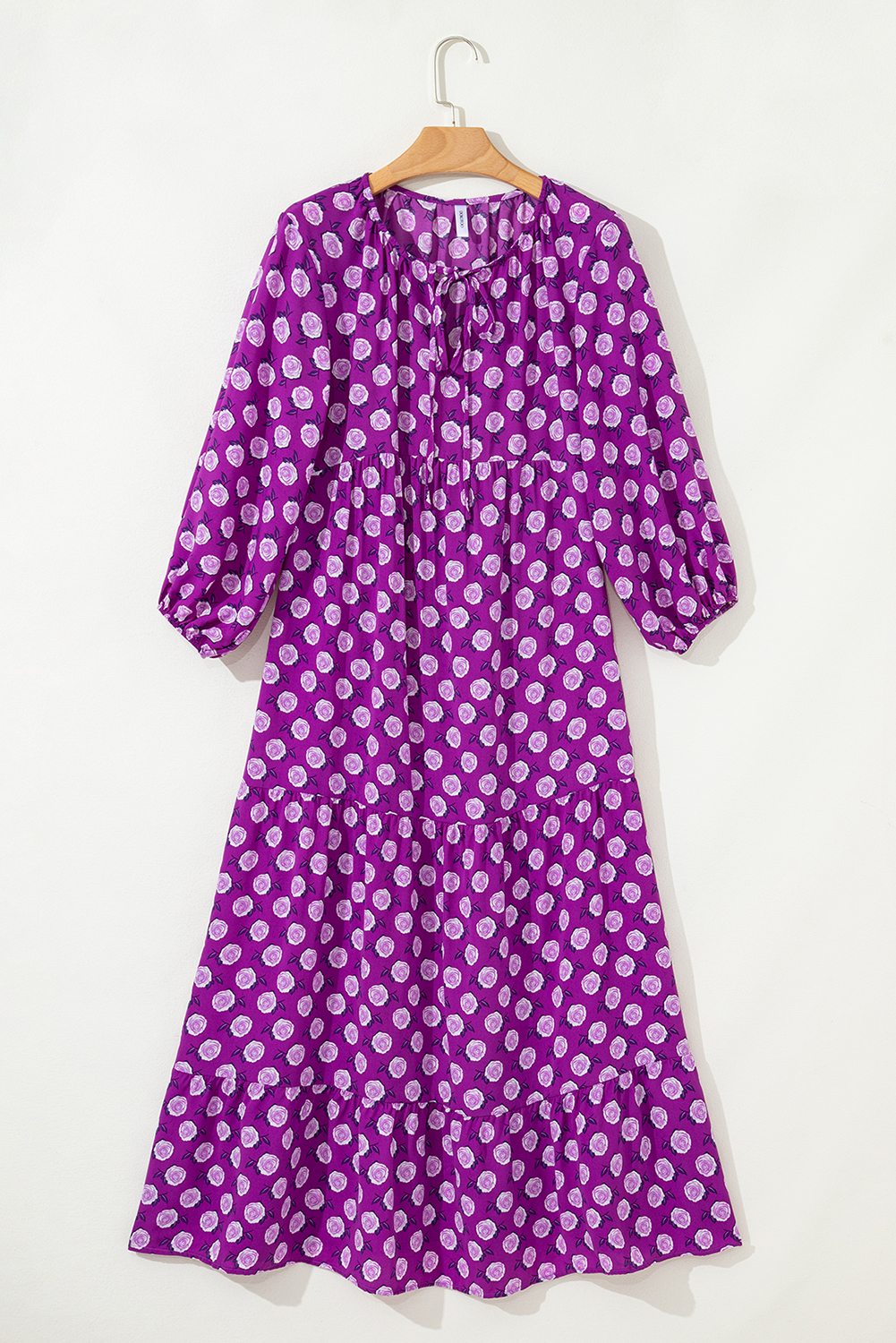 Sky Blue Boho Printed Half Sleeve Maxi Dress