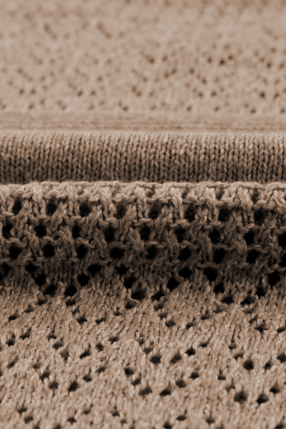 Sky Blue Eyelet Pattern Detail V Neck Drop Shoulder Sweater