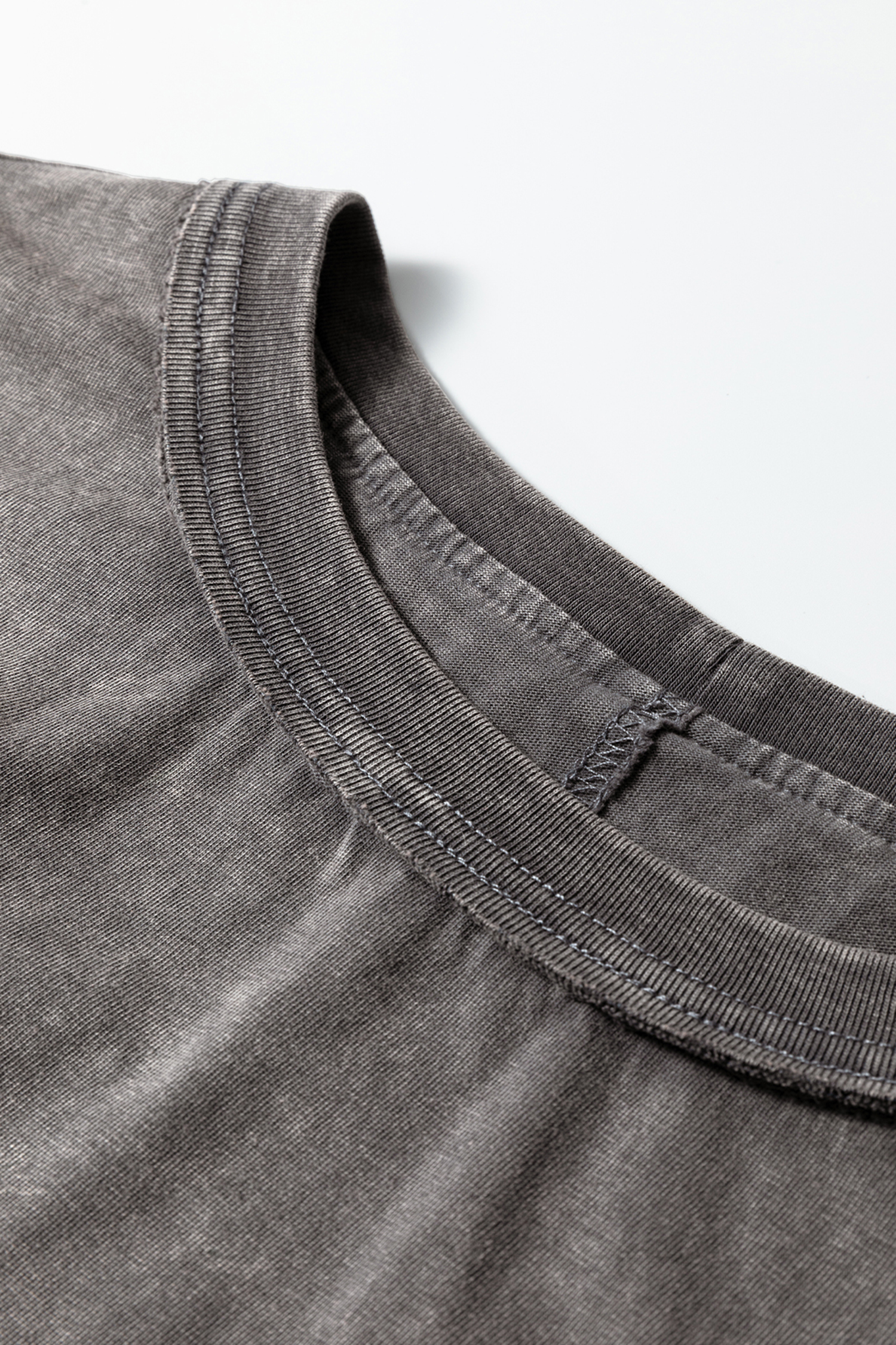 Medium Grey Mineral Wash Boxy Fit Cotton Tank Top