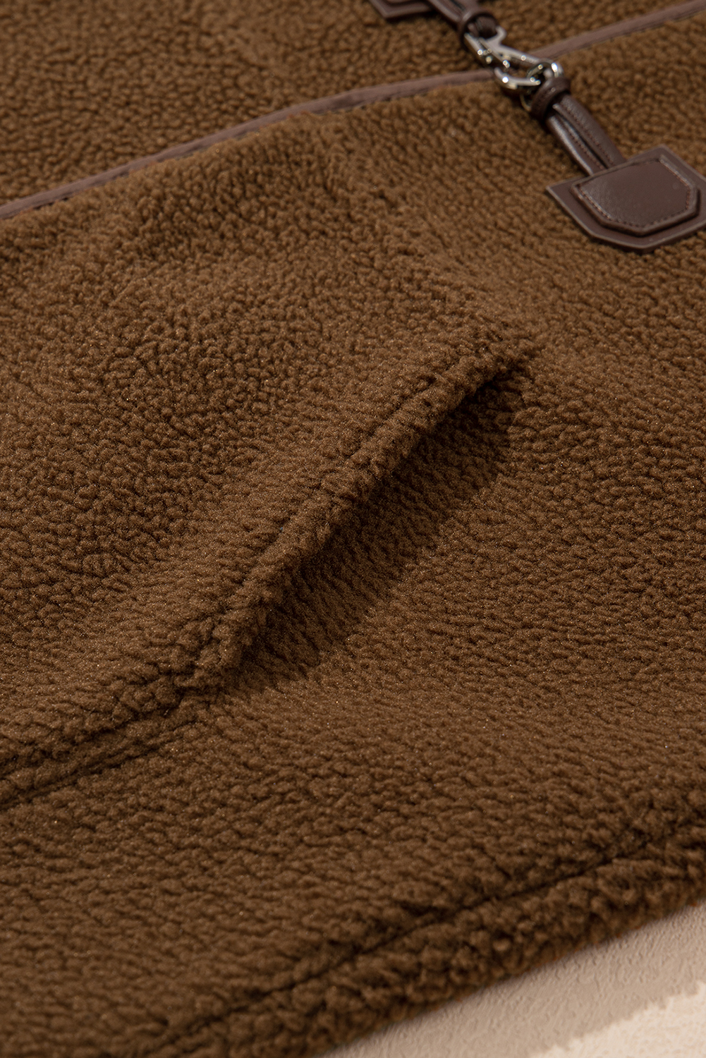 Apricot Toggle Button Teddy Coat