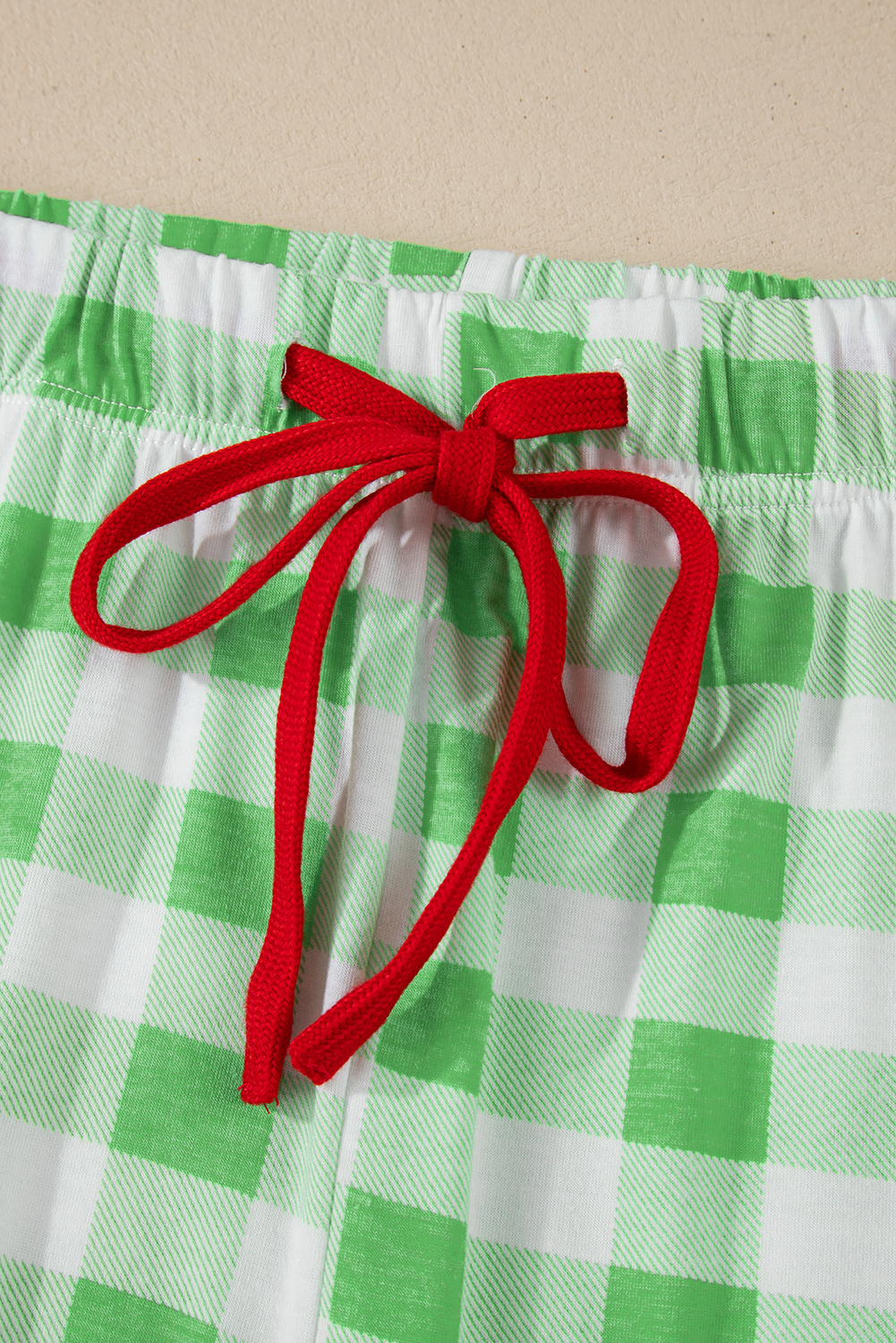 Fiery Red Christmas Plaid Print Shirt and Pants Pajama Set