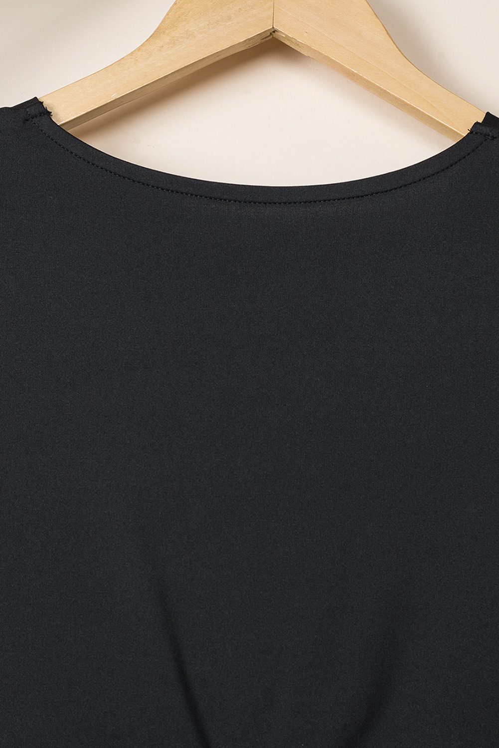 Black Long Sleeves Wrap V Neck Ruched Sheath Midi Dress