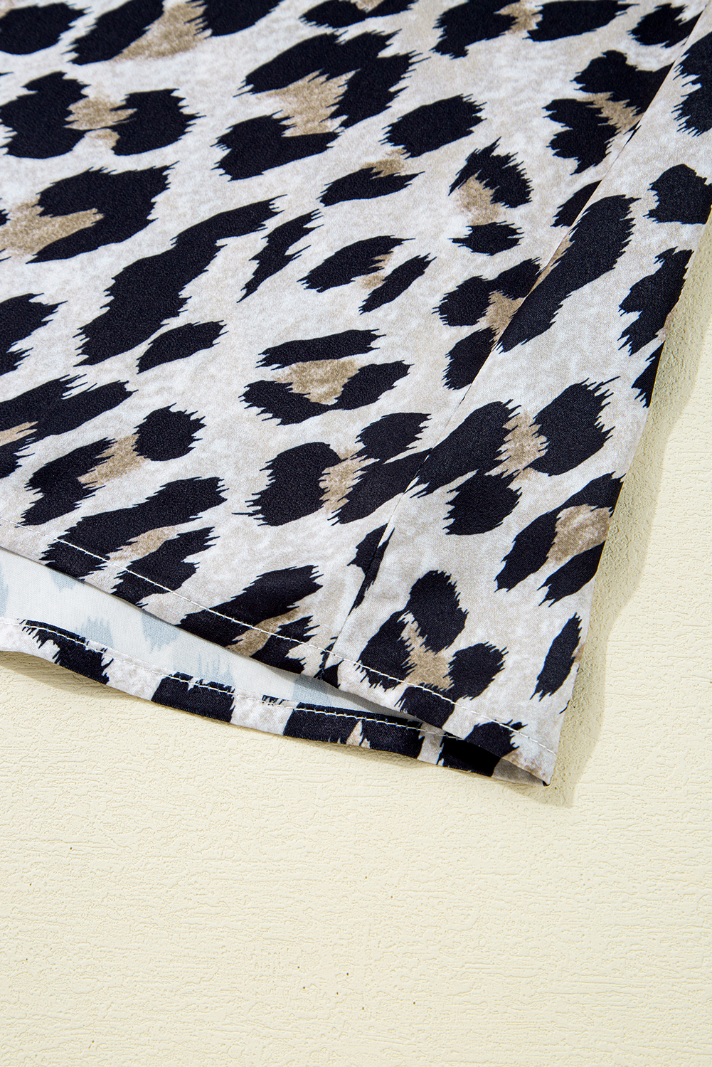 Brown Leopard Print High Waist Midi Skirt