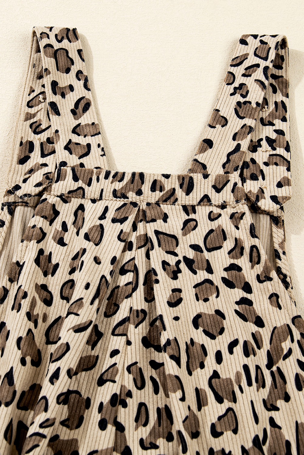 Brown Leopard Bib Wide Leg Jumpsuit
