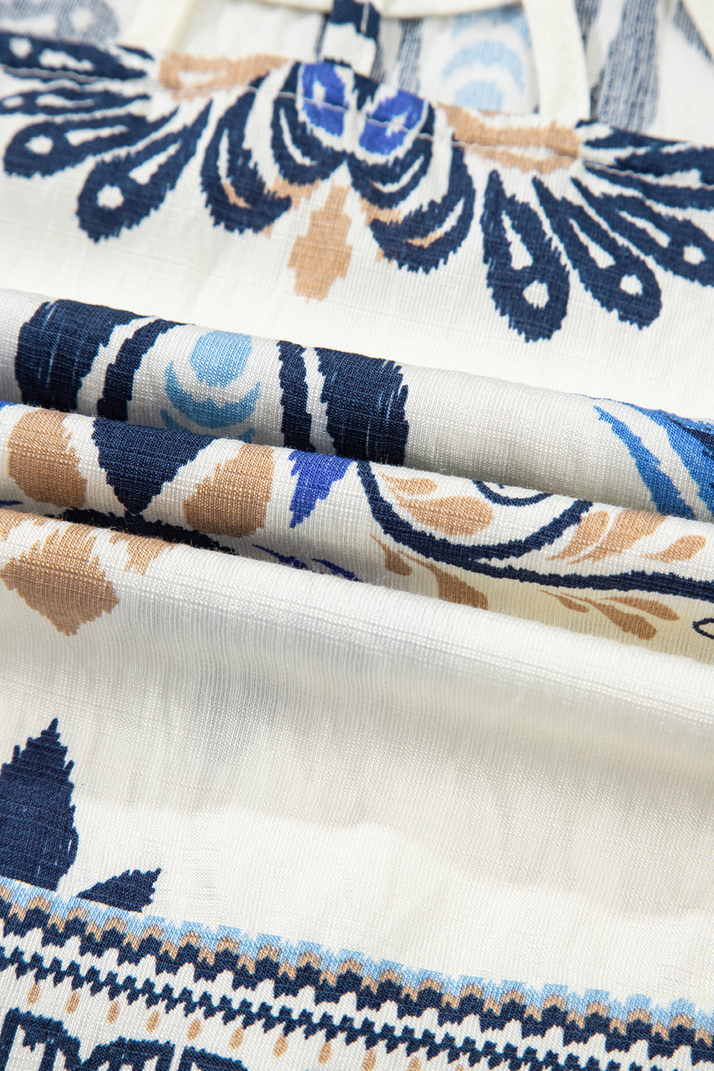 Blue Bohemian Fashion Print Spaghetti Straps Loose Tank