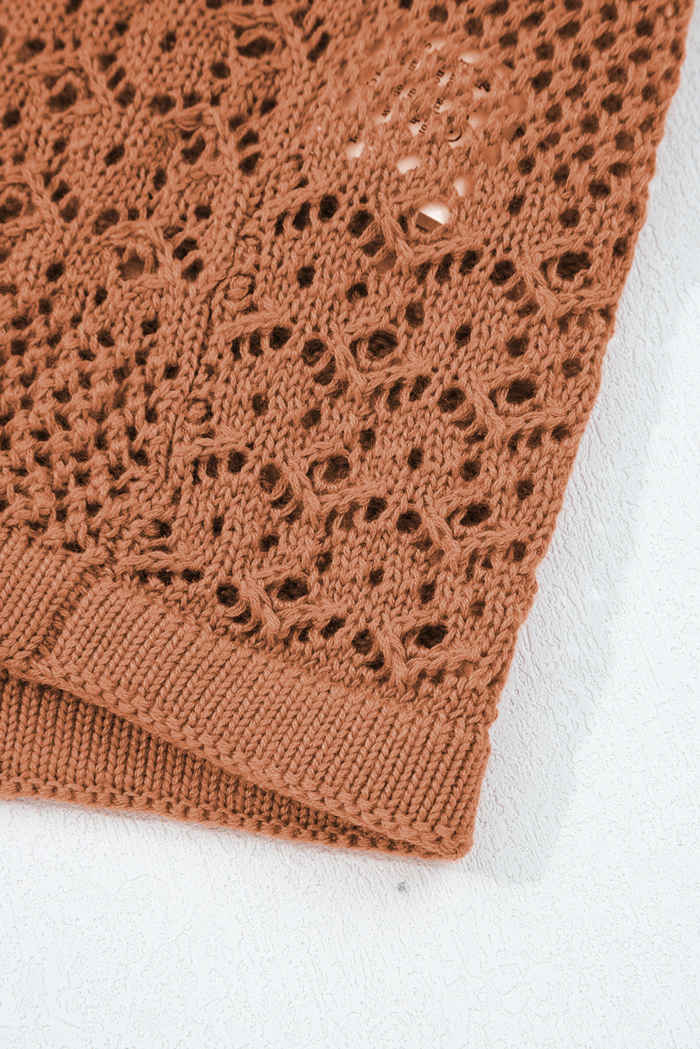 Redwood Burl Mixed Pattern Knitted Open Front Plus Cardigan