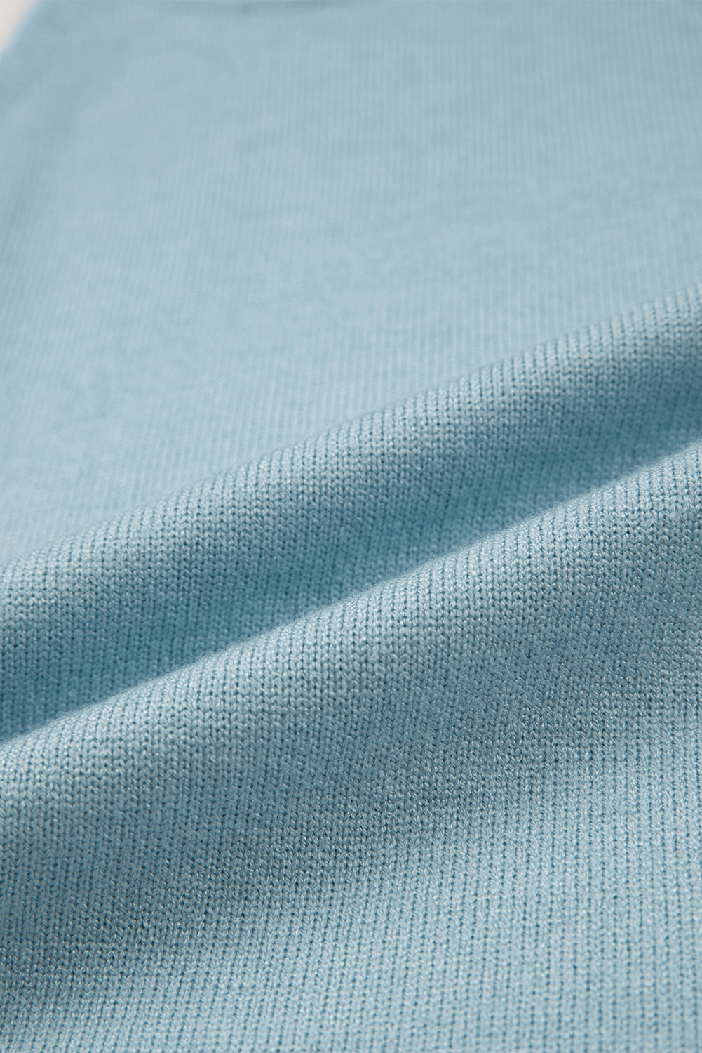 Sky Blue White Cut-out Scalloped Hem Skinny Tank Top