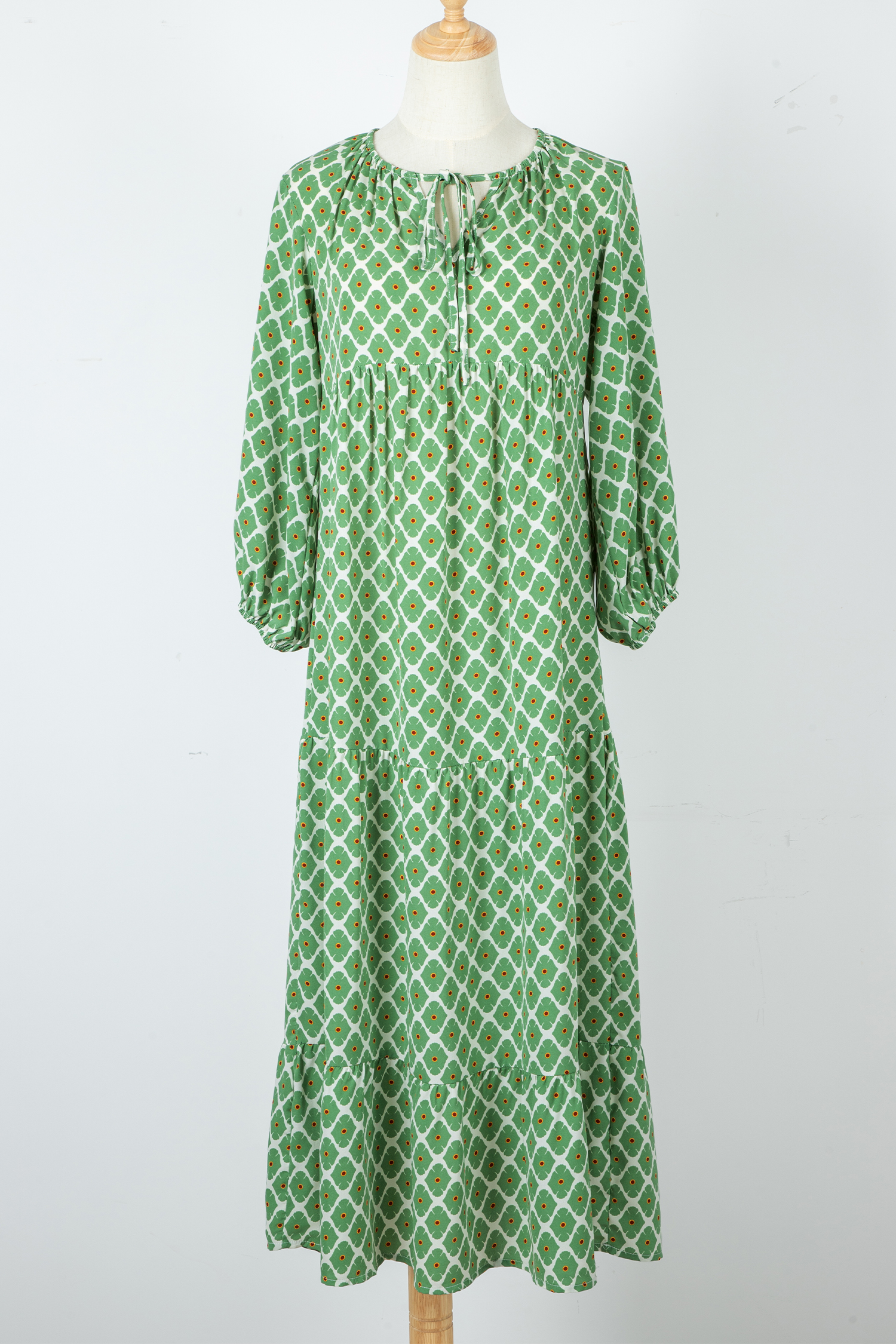 Sky Blue Boho Printed Half Sleeve Maxi Dress