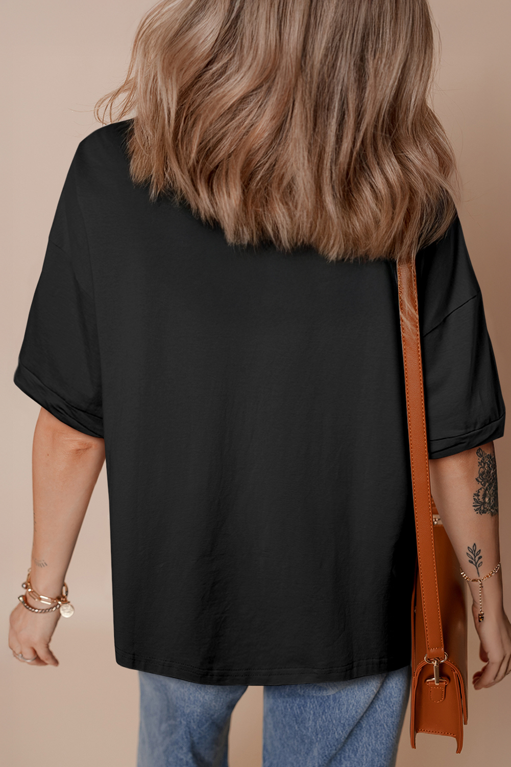 Black American Flag Inspired Bow Graphic Drop Shoulder T Shirt