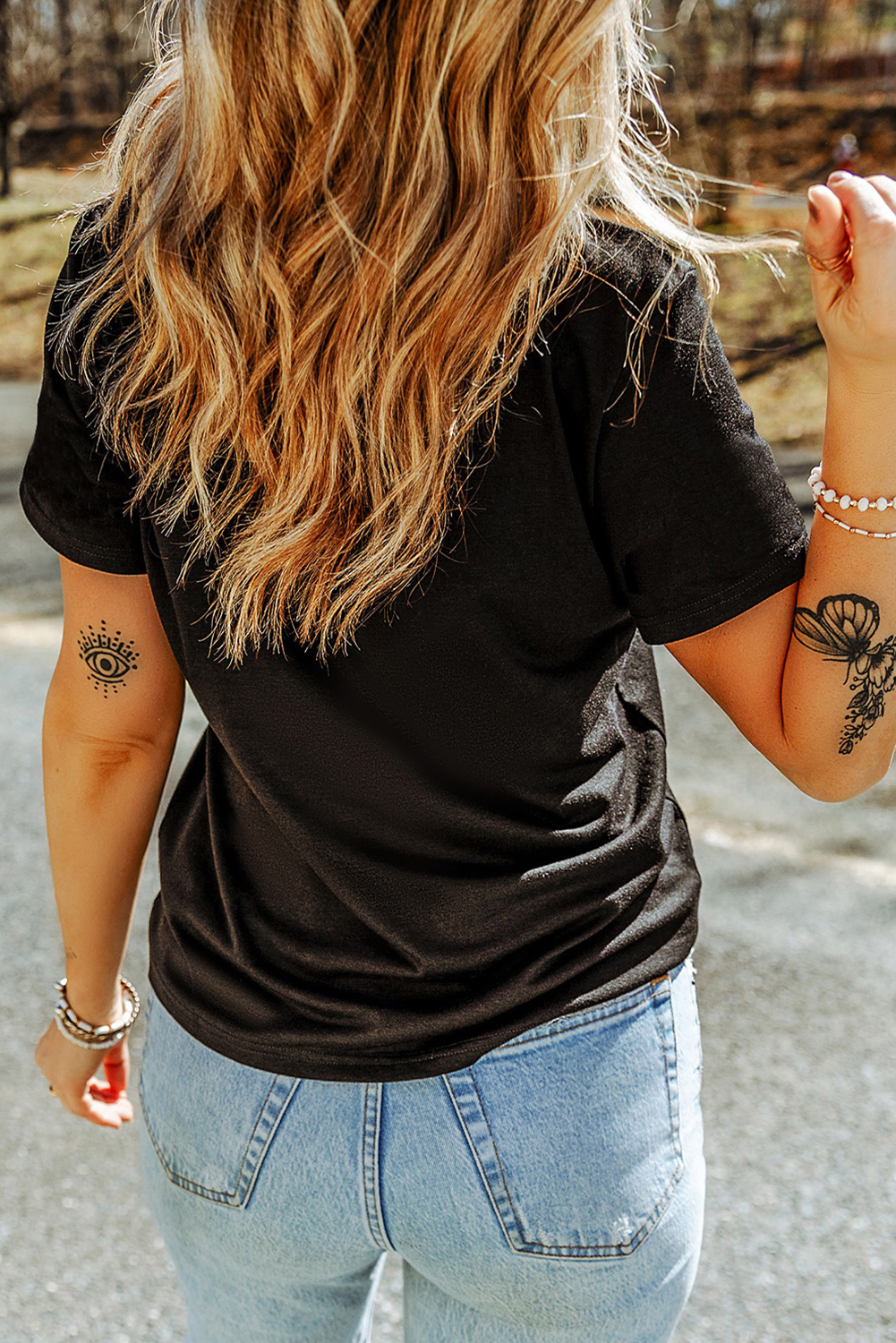 Black Star USA Graphic Crewneck T Shirt