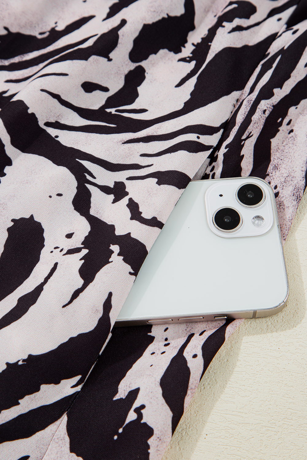 Black Abstract Print Open Back Boho Loose Maxi Sundress