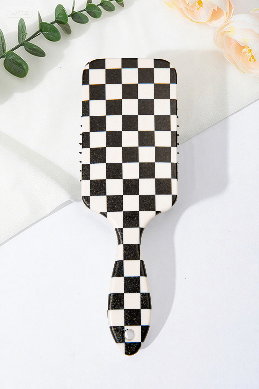 Black 1pc Checkered Pattern Air Cushion Comb with Customized Color Options