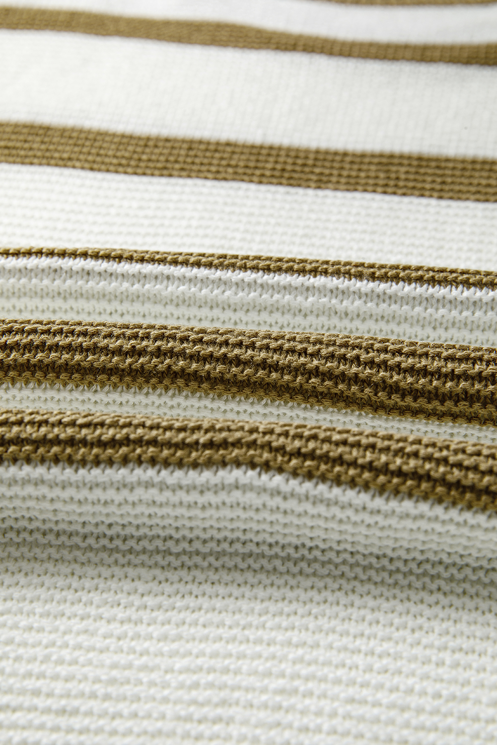 Khaki Stripe Tie Open Side Sweater Knitted Top