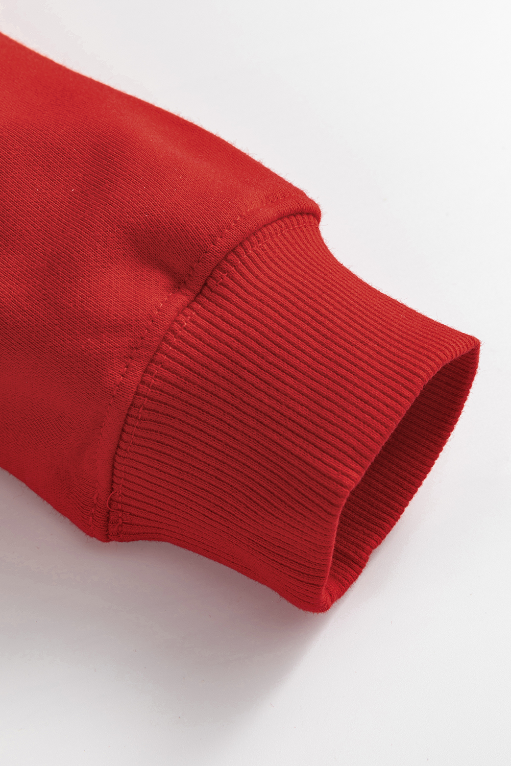 Red Heat Transfer HOLLY JOLLY Printing Christmas Pullover Sweatshirt