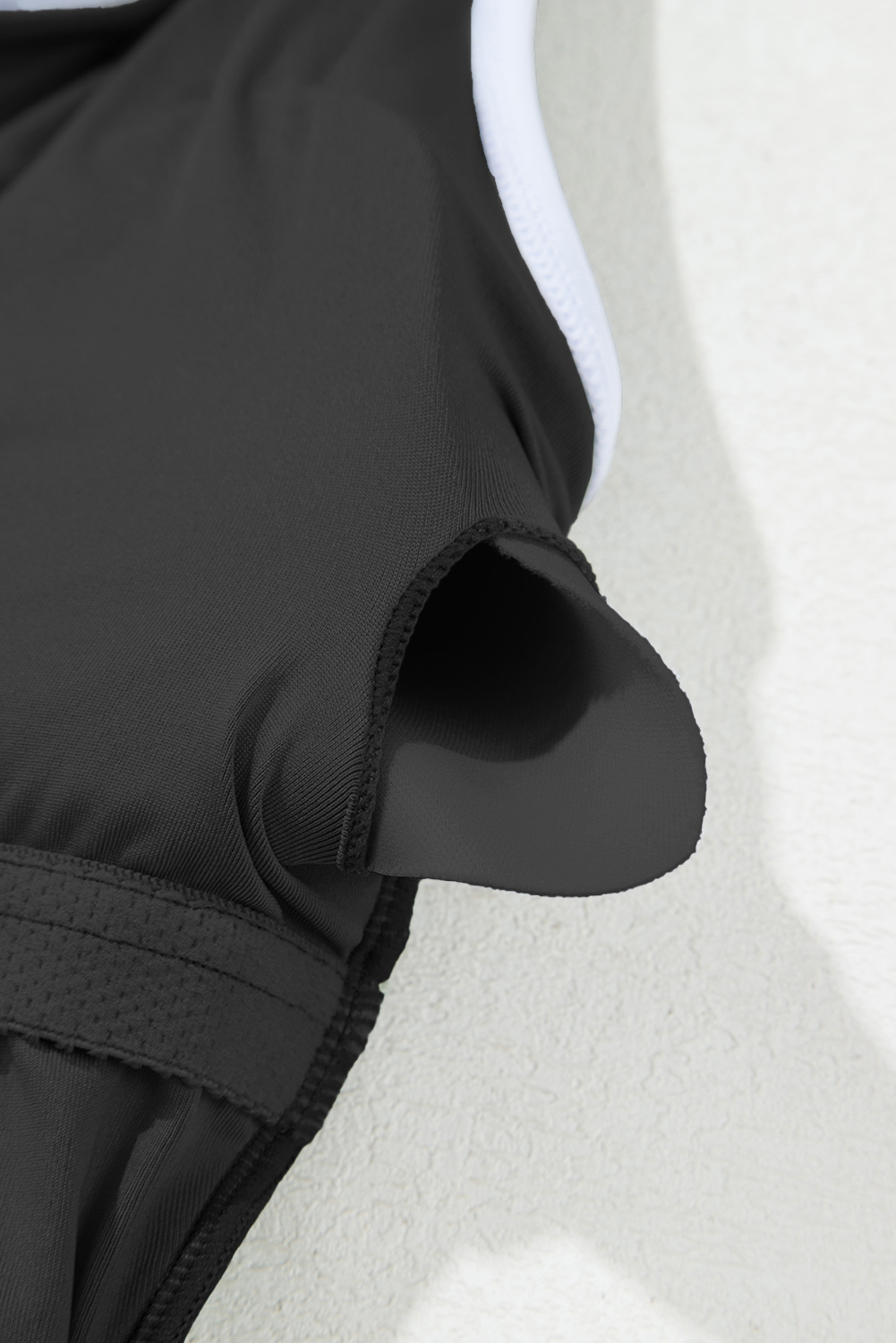 Bright Pink Contrast Edge Ruffled High Waist One Piece Swim Dress