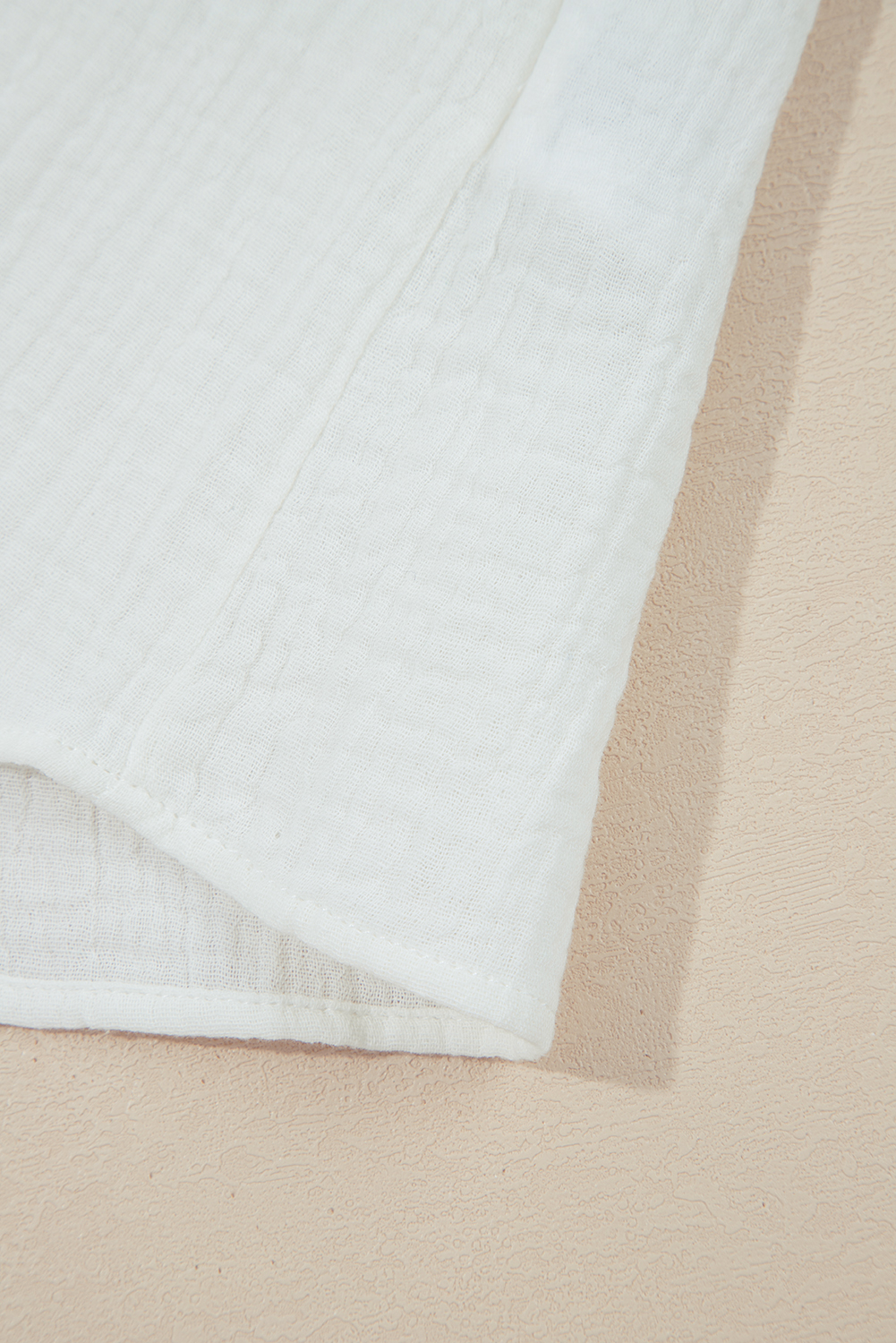 White Textured Lace Trim Pure Cotton Sleeveless Top