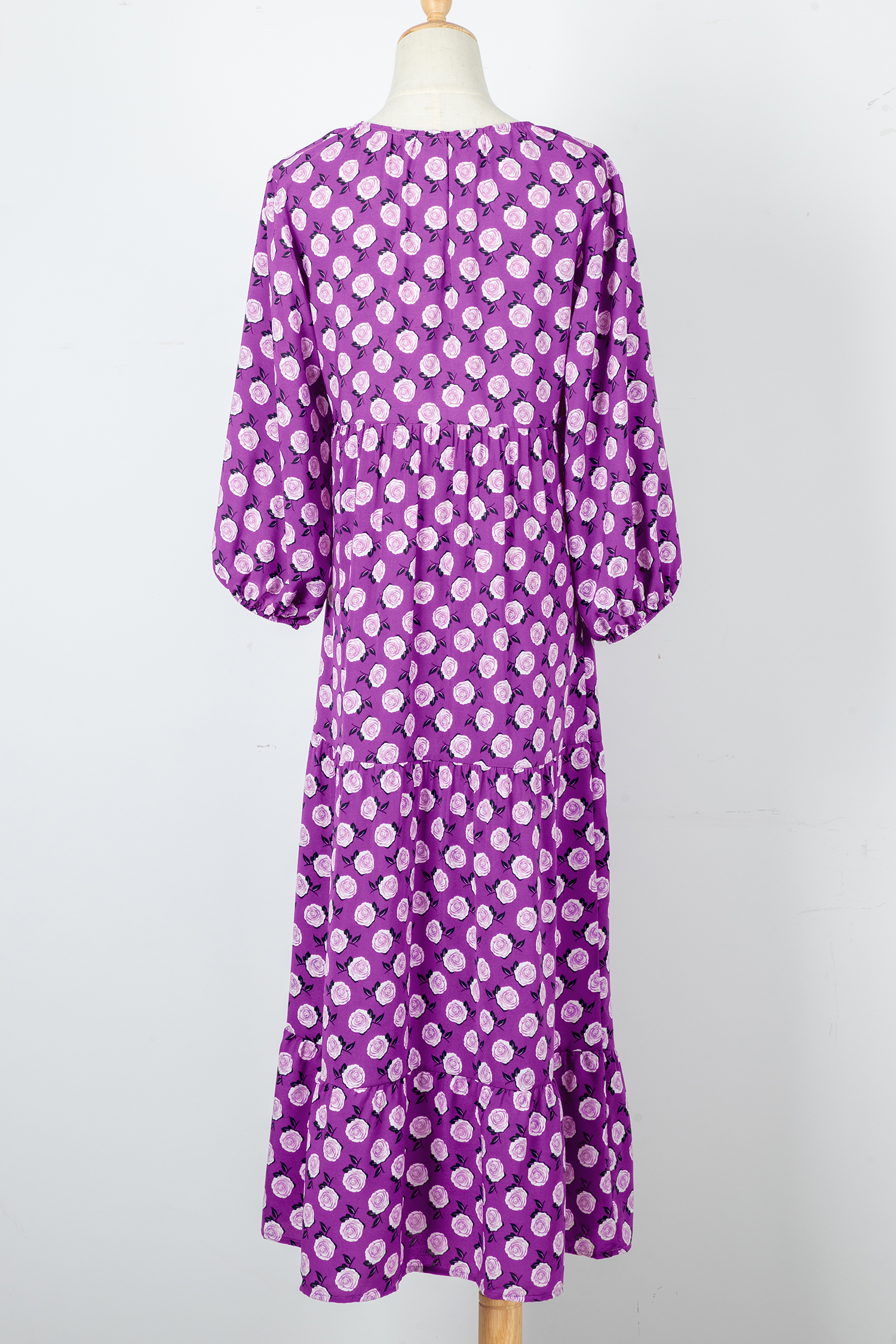 Sky Blue Boho Printed Half Sleeve Maxi Dress