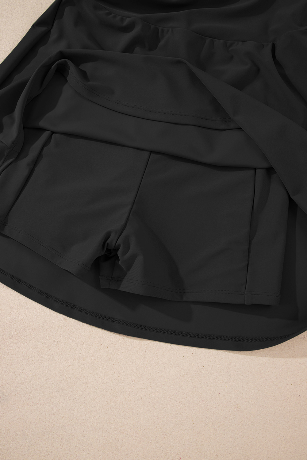 Bright Pink Contrast Edge Ruffled High Waist One Piece Swim Dress