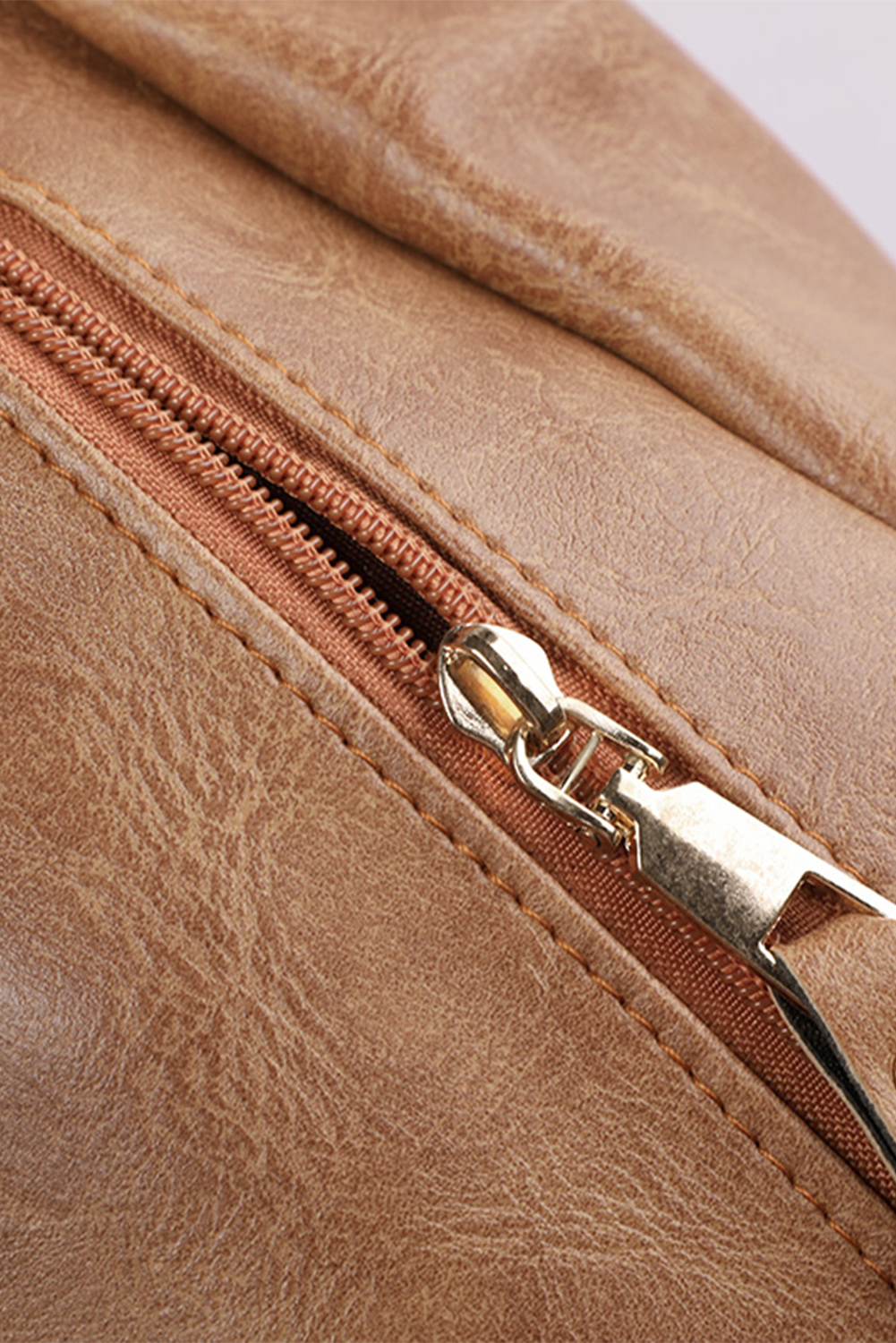 Color black Geometric Crochet Strap PU Leather Large Backpack