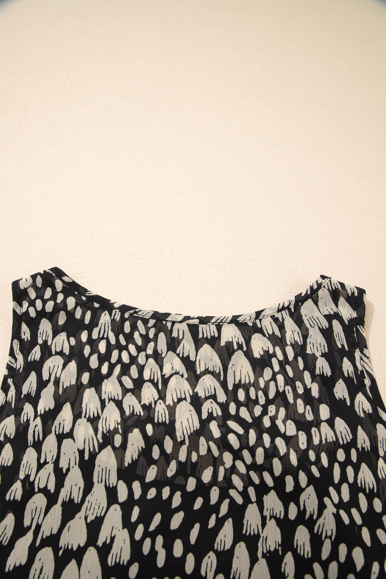 Black Printed Sleeveless Maxi Dress