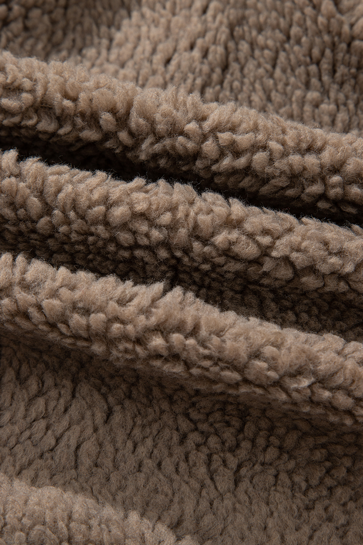 Brown Sherpa Leopard Print Flap Pocket Collared Button Up Jacket