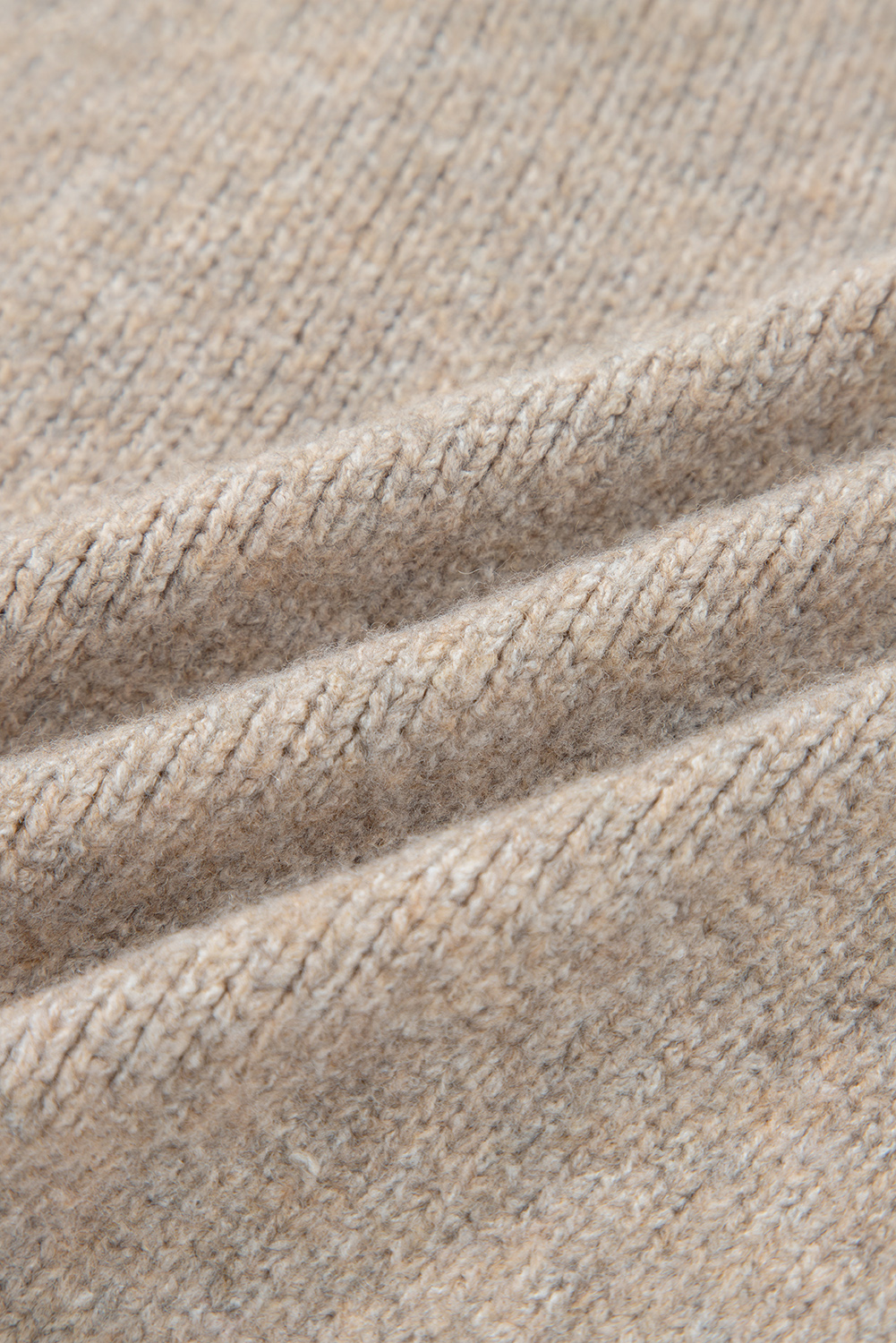 Pale Khaki Tied Front Drop Shoulder Chunky Casual Cardigan