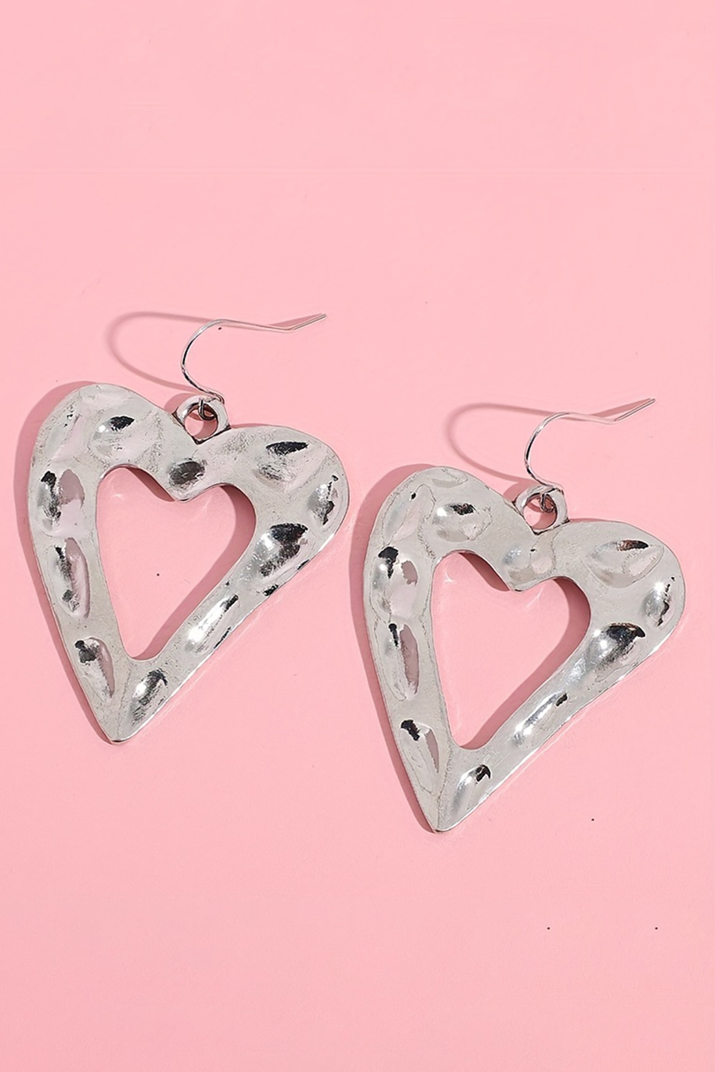 Red Valentines Day Heart Shape Tiered Dangle Earring
