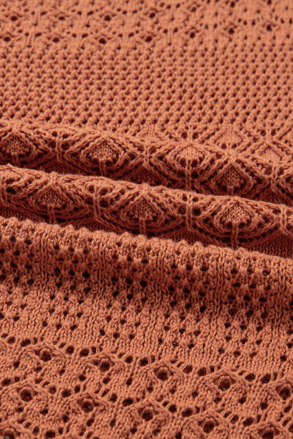 Redwood Burl Mixed Pattern Knitted Open Front Plus Cardigan