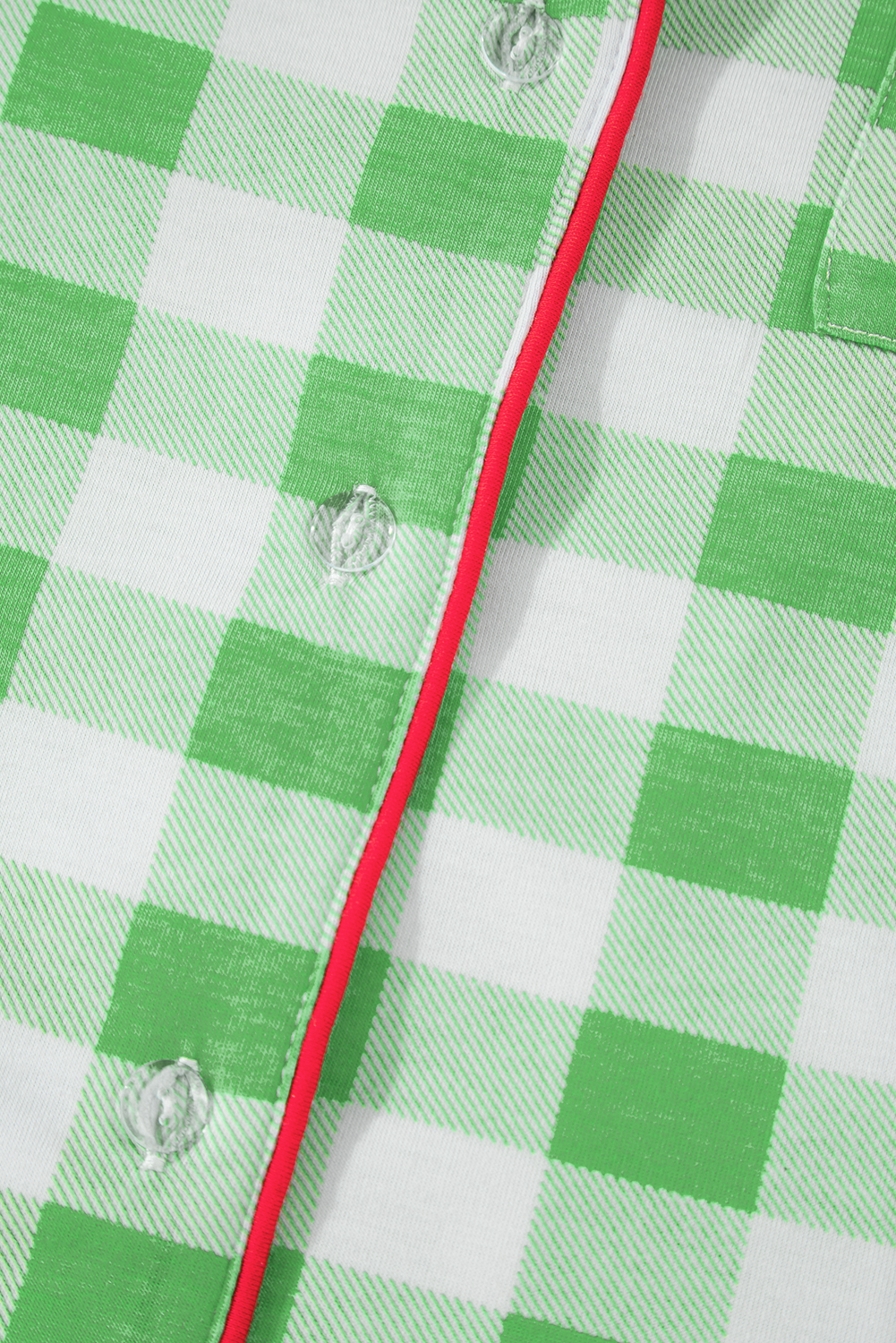 Fiery Red Christmas Plaid Print Shirt and Pants Pajama Set