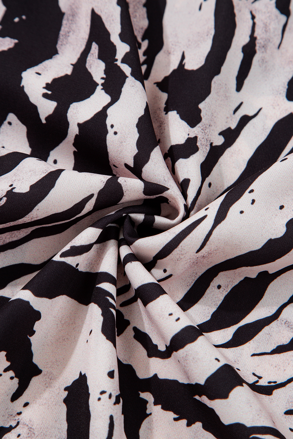 Black Abstract Print Open Back Boho Loose Maxi Sundress