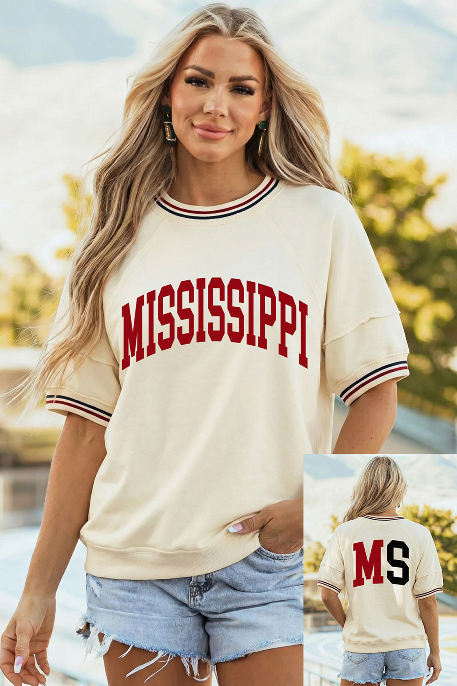 Green Camouflage KENTUCKY Crew Neck Summer Top