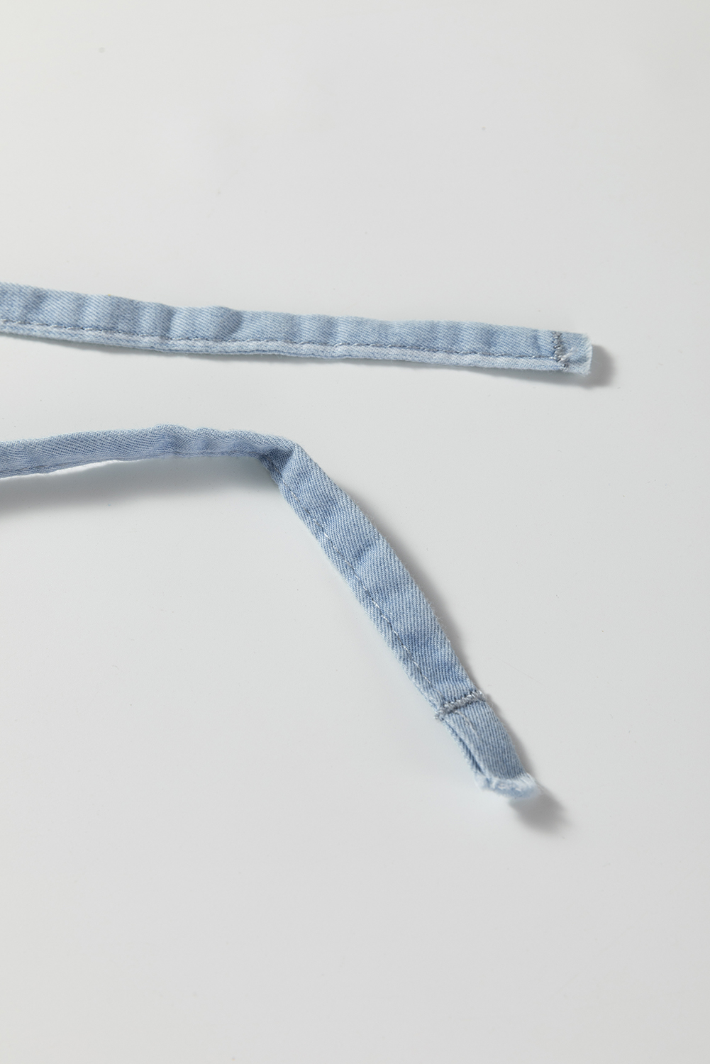 Blue Stripe Chambray Wide Leg Tied Elastic Waist Trousers