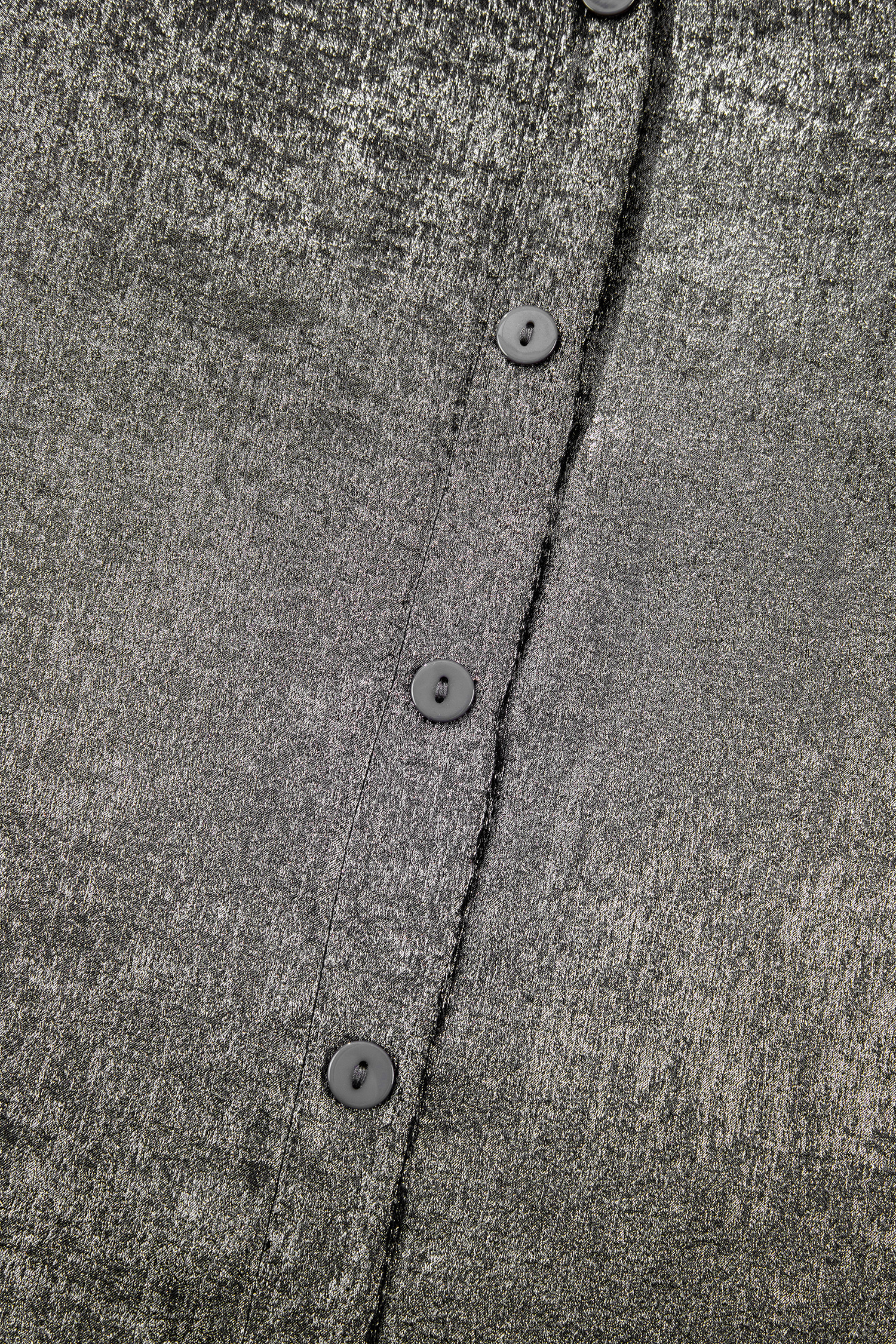 Apricot Metallic Round Neck Smocked Long Sleeve Blouse