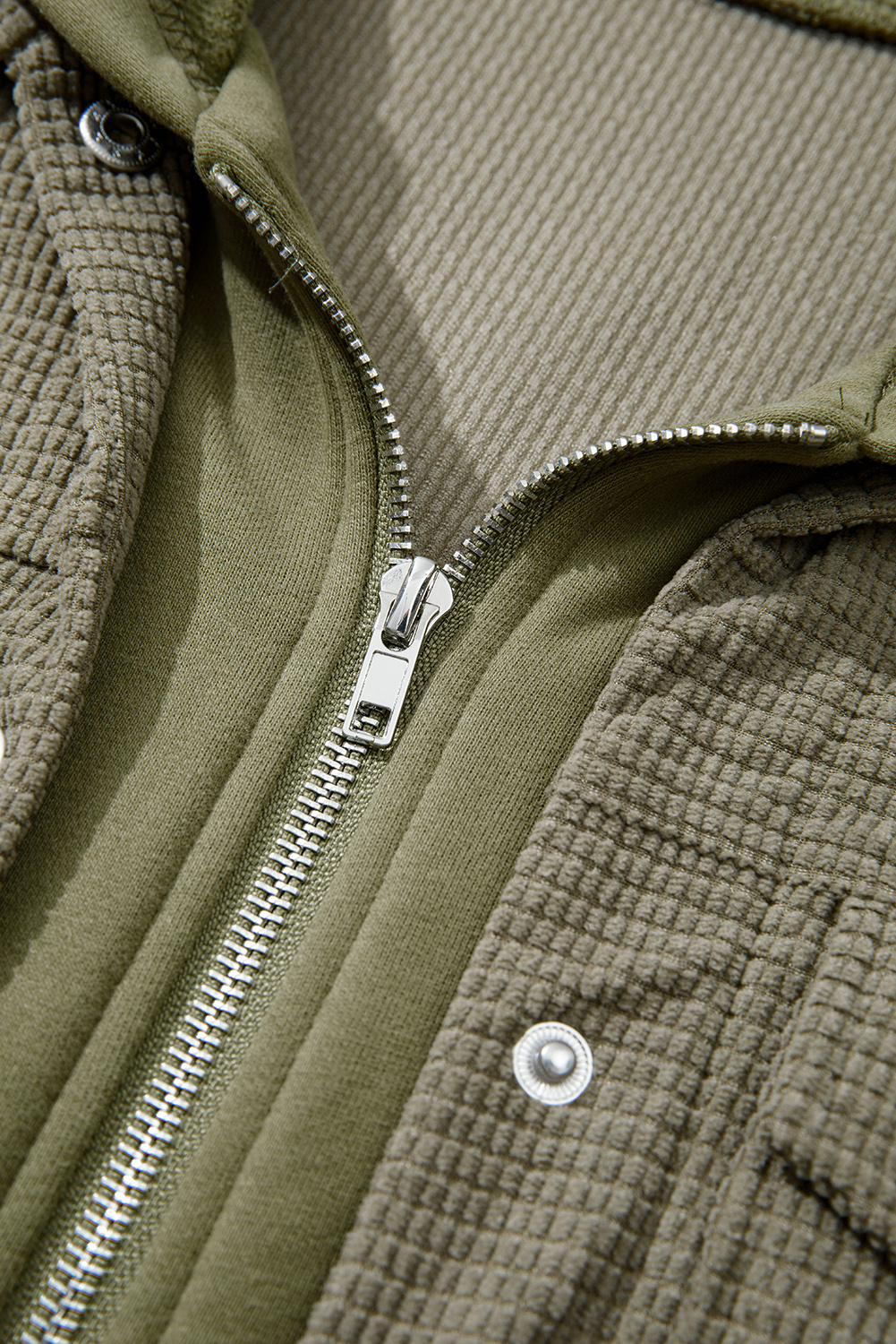 Sail Blue 2 in 1 Thermal Knit Textured Hooded Jacket